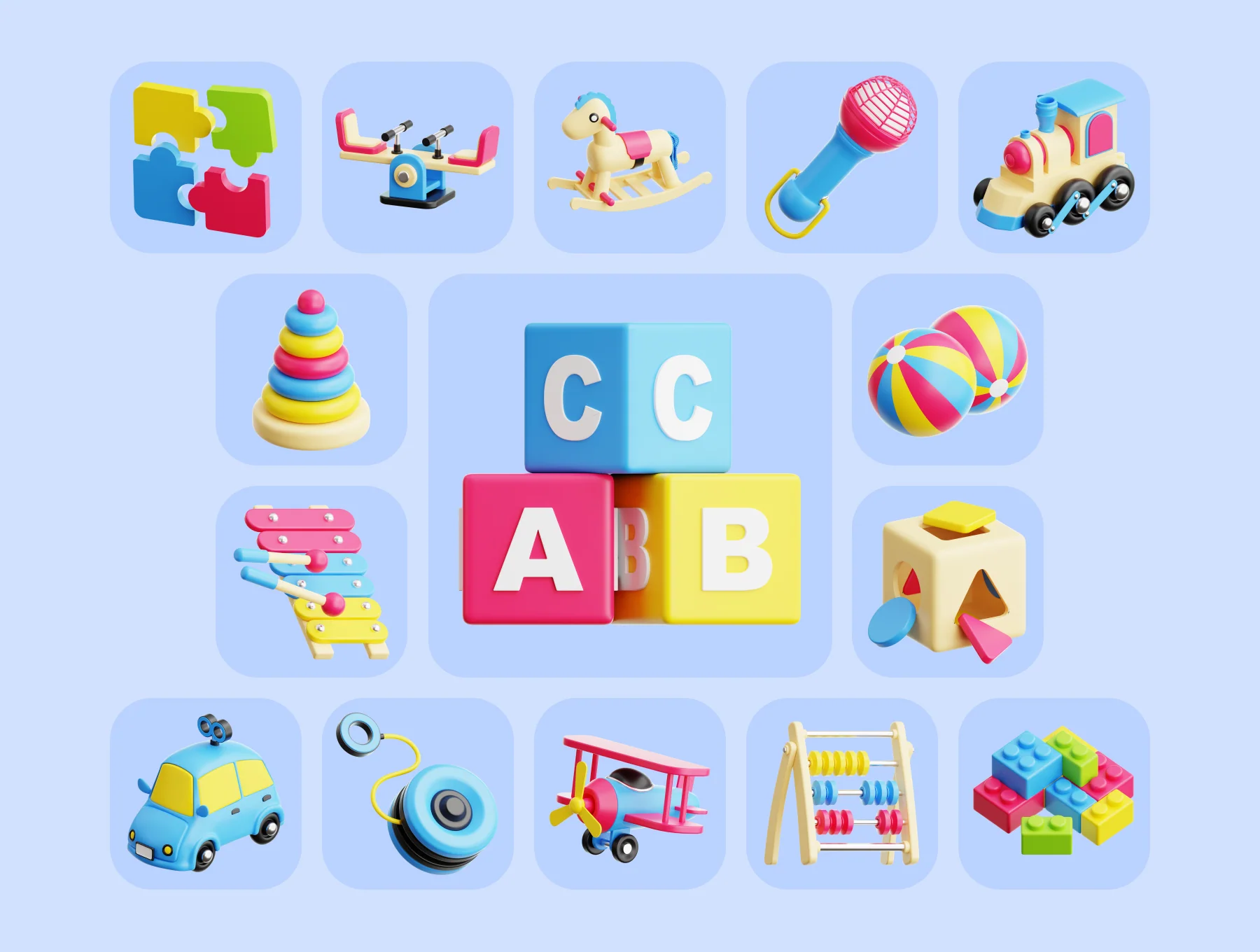 Children Toys 3D Illustration Pack 6