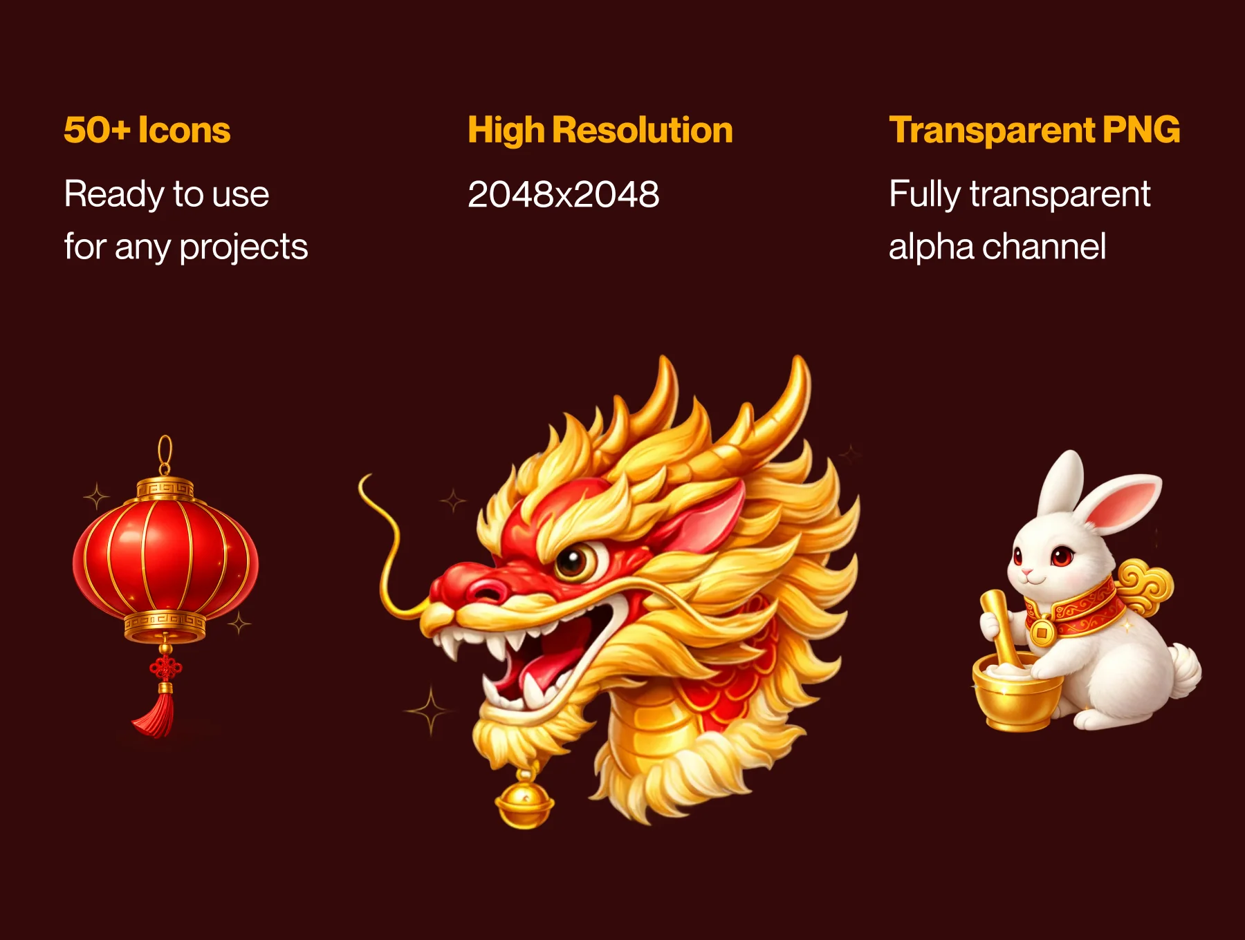 Chinese New Year 3D Icon Pack – Prosperity & Celebration 2