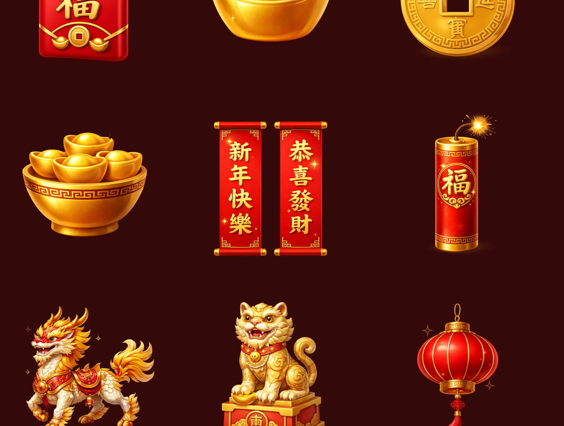 Chinese New Year 3D Icon Pack – Prosperity & Celebration 6