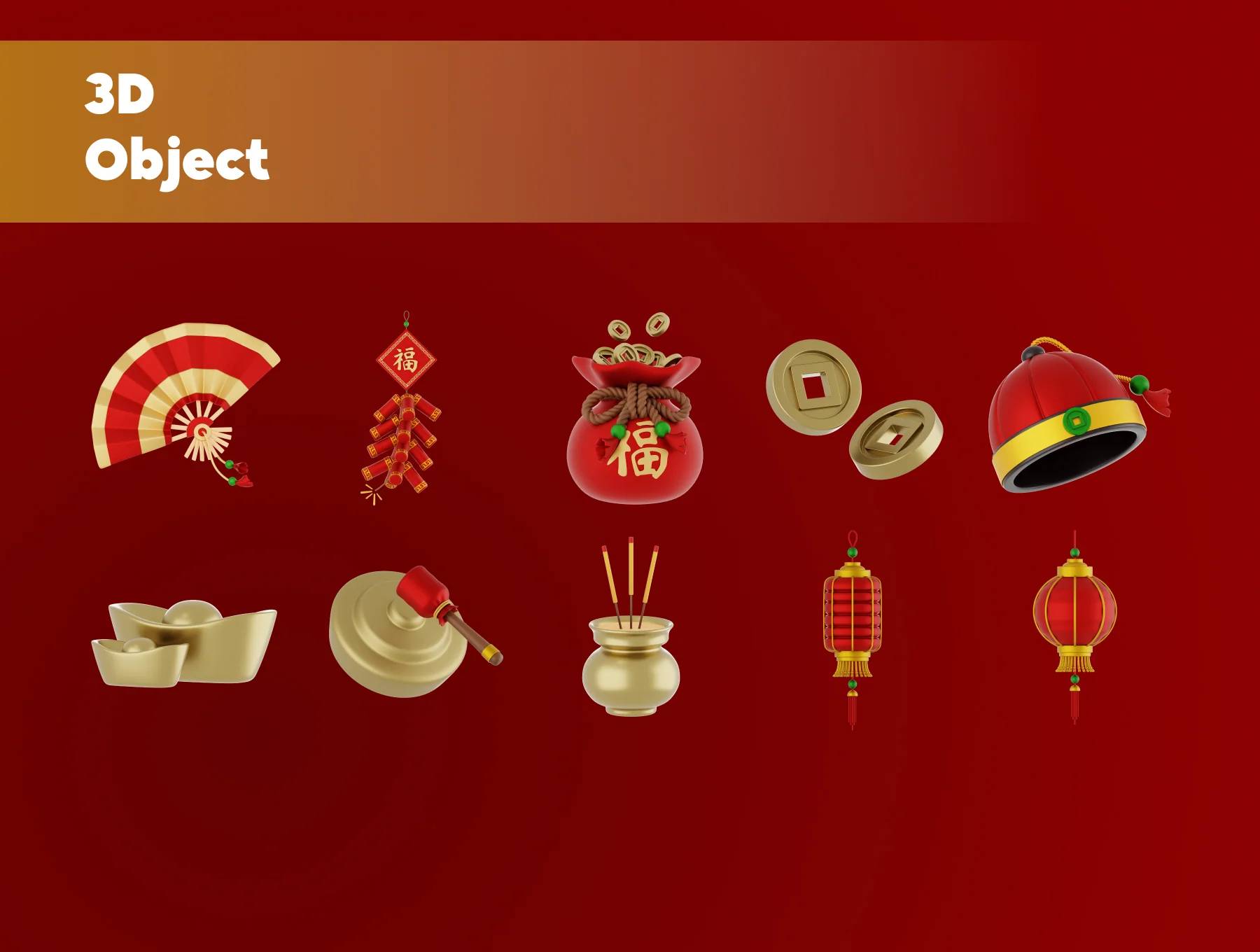 Chinese New Year 3D Icon Set 6