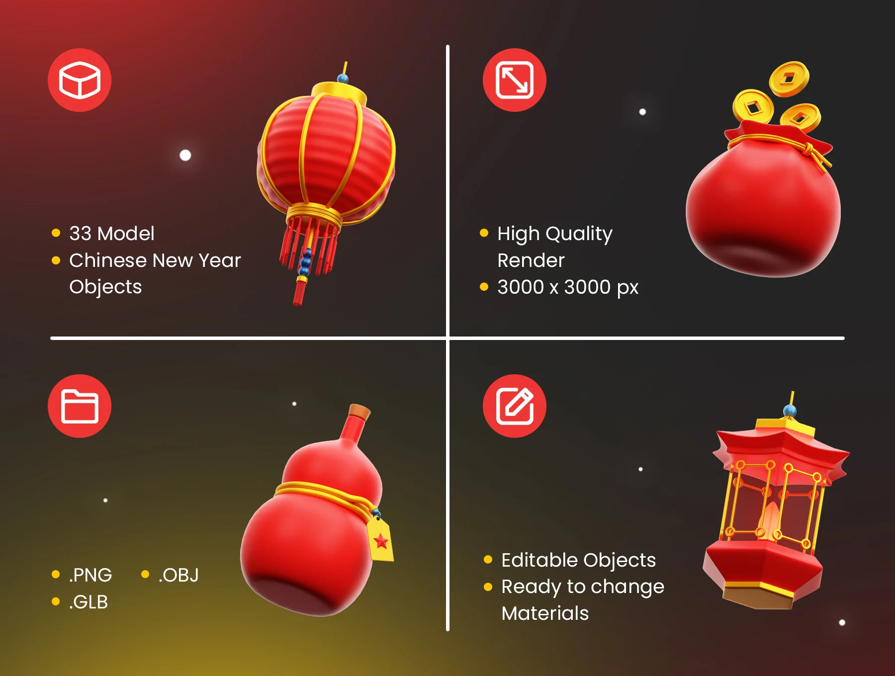 Chinese New Year 3D Icons 2