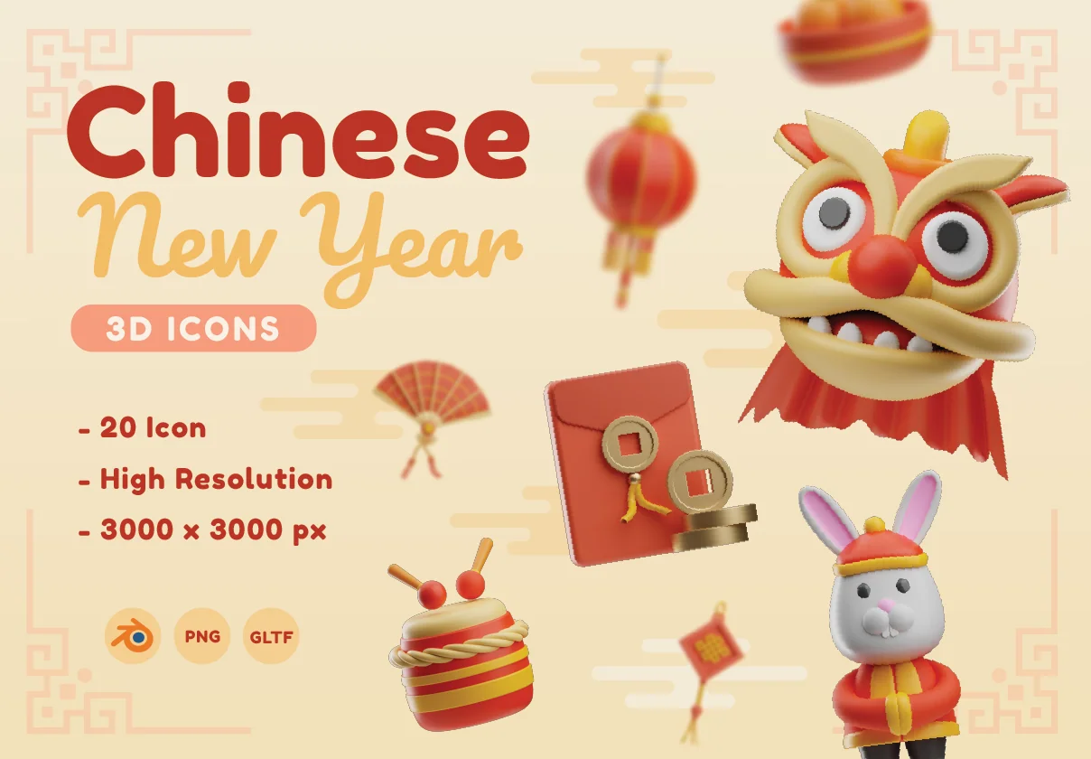 Chinese New Year 3D Icons