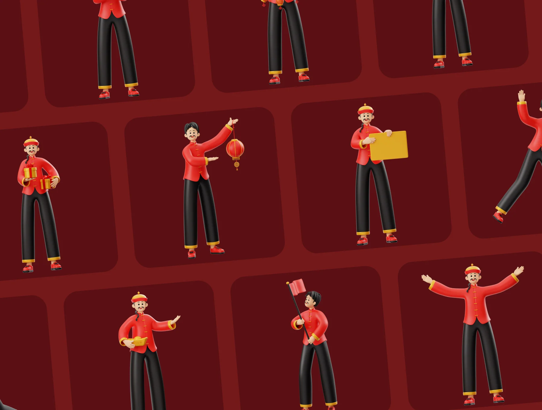 Chinese New Year Man Character 3D Illustration 6