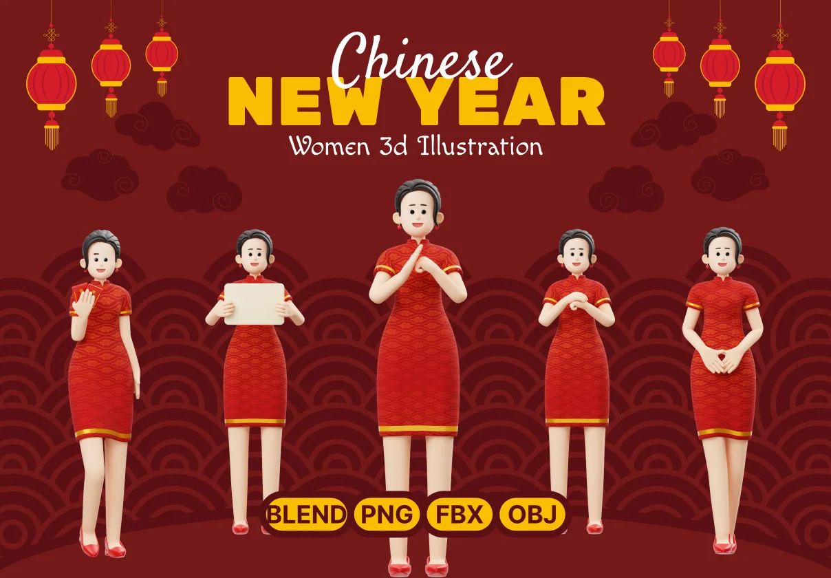 Chinese New Year Woman Character
