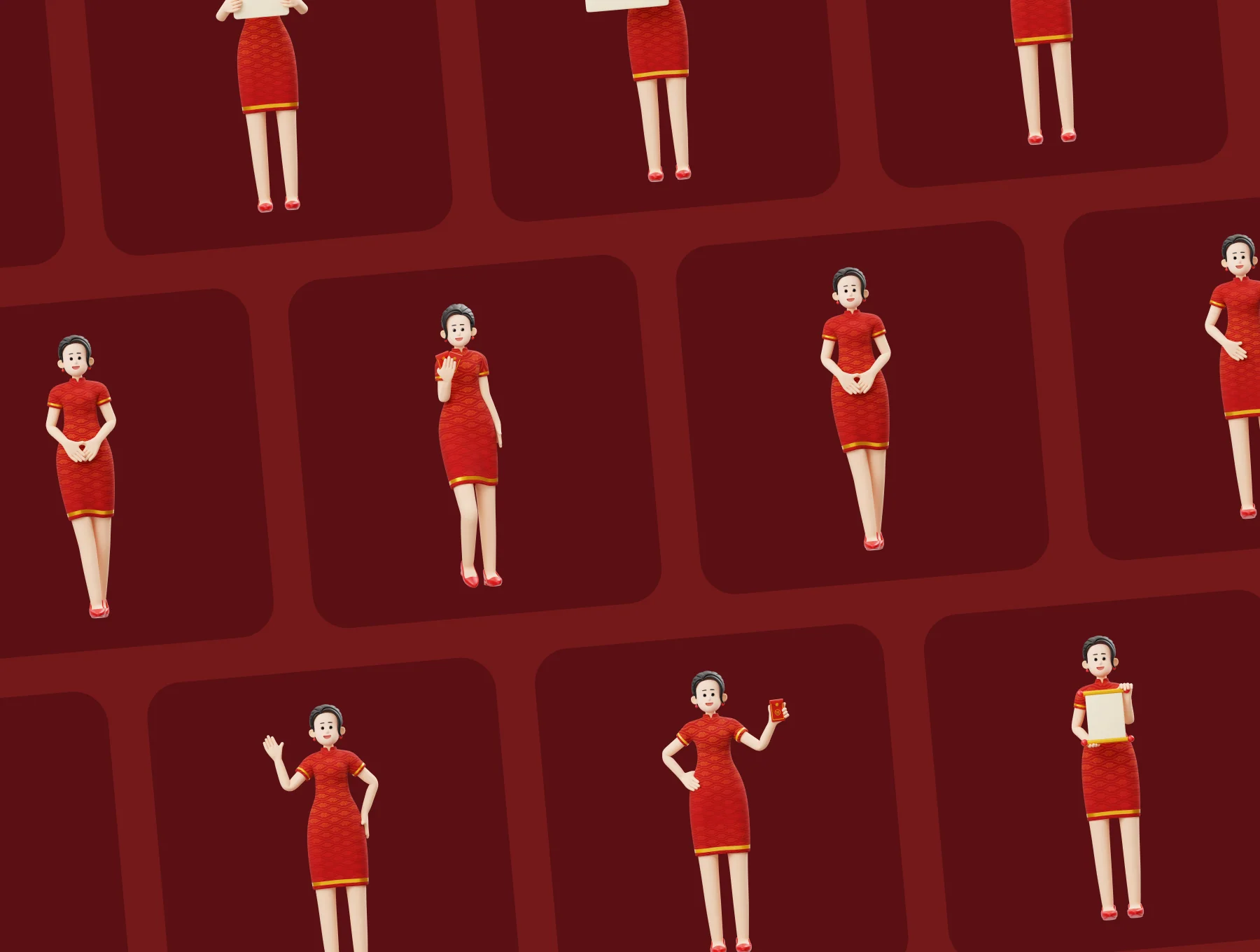 Chinese New Year Woman Character 6