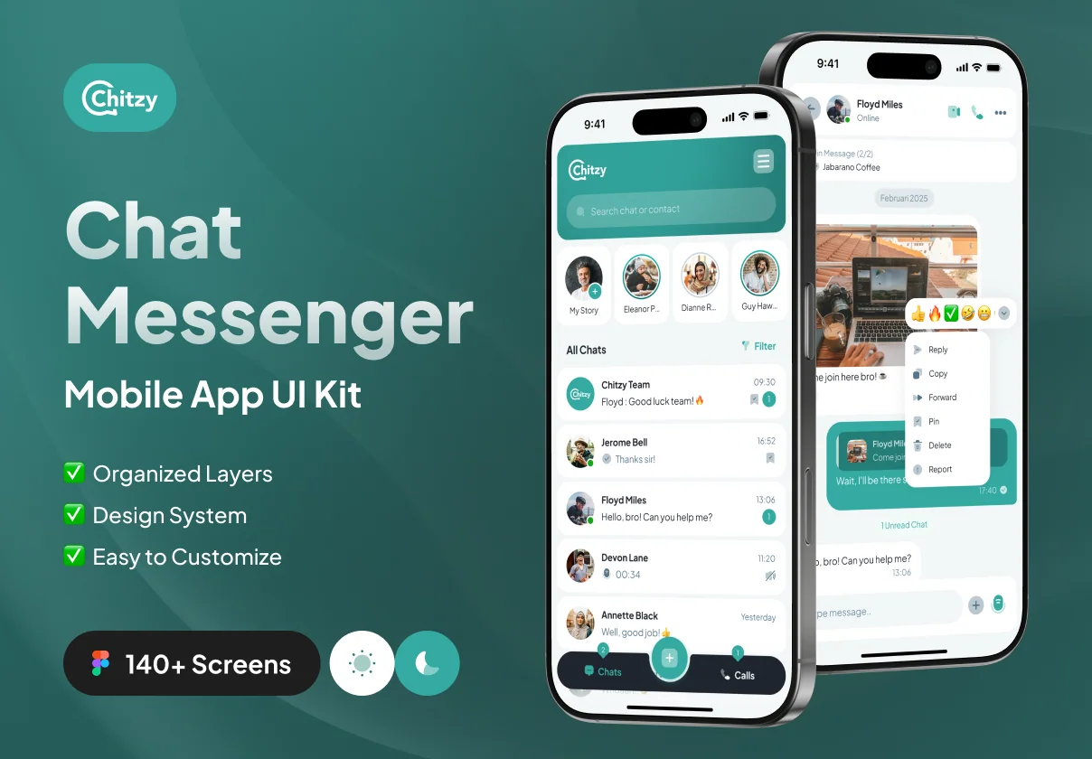 Chitzy - Chat Messenger Mobile App UI Kit