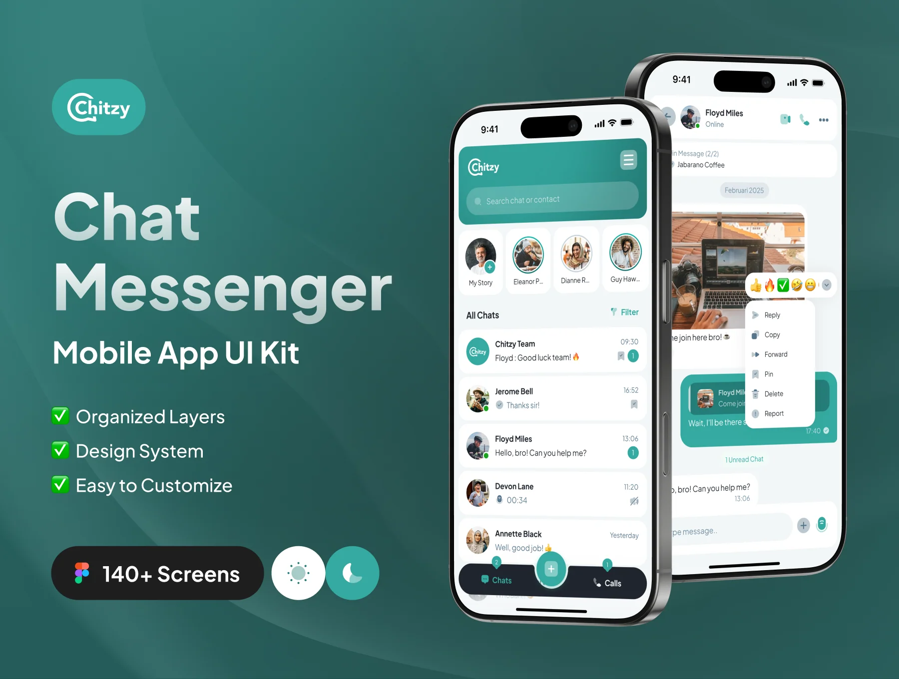Chitzy - Chat Messenger Mobile App UI Kit