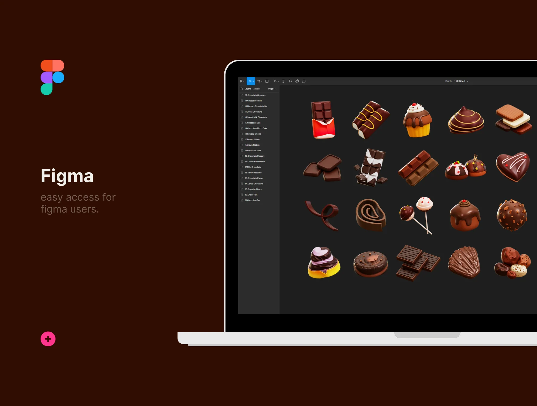 Chocolate 3d Icon for Dessert, Bakery and Restaurant 4