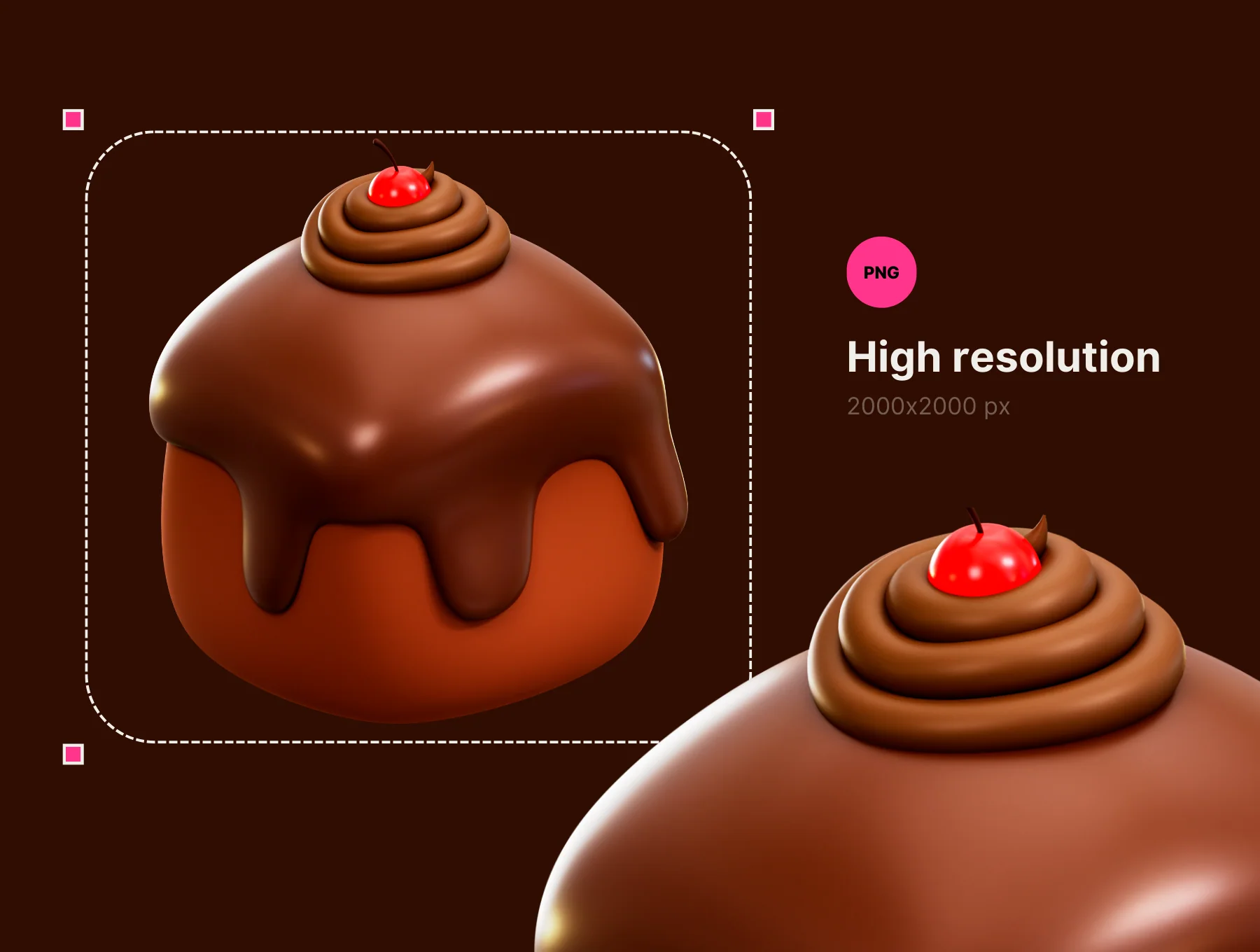 Chocolate 3d Icon for Dessert, Bakery and Restaurant 5