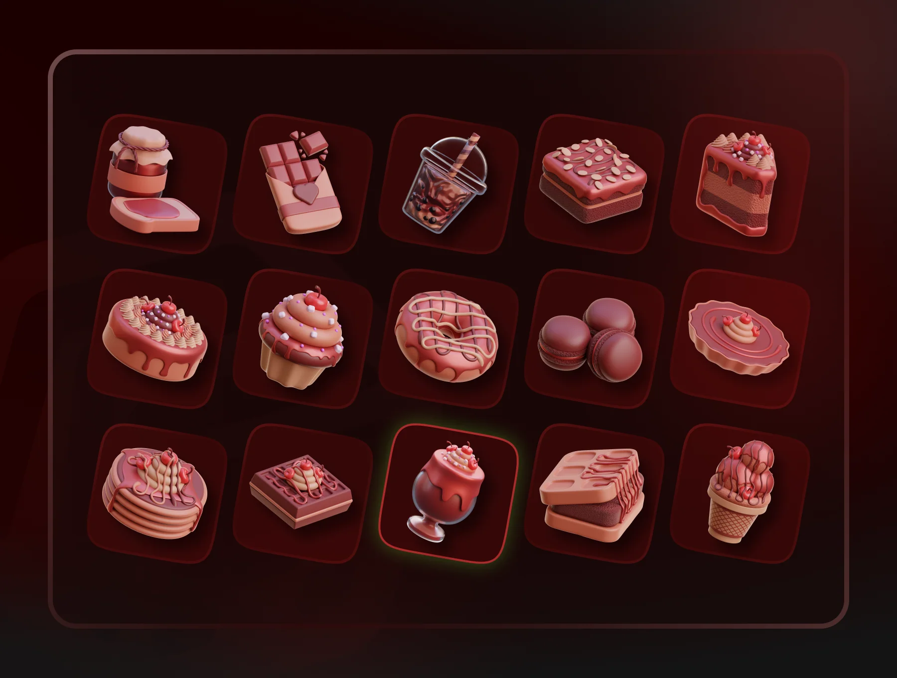 Chocolate 3D Icon Set 2