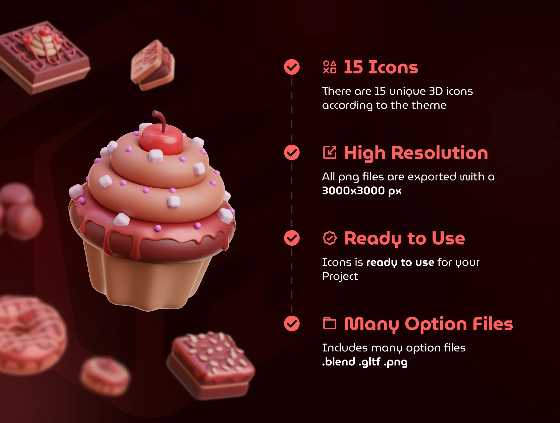 Chocolate 3D Icon Set 3