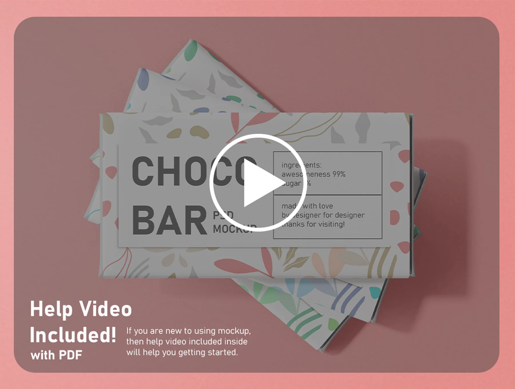 Chocolate Candy Bar Packaging PSD Mockup Set 8