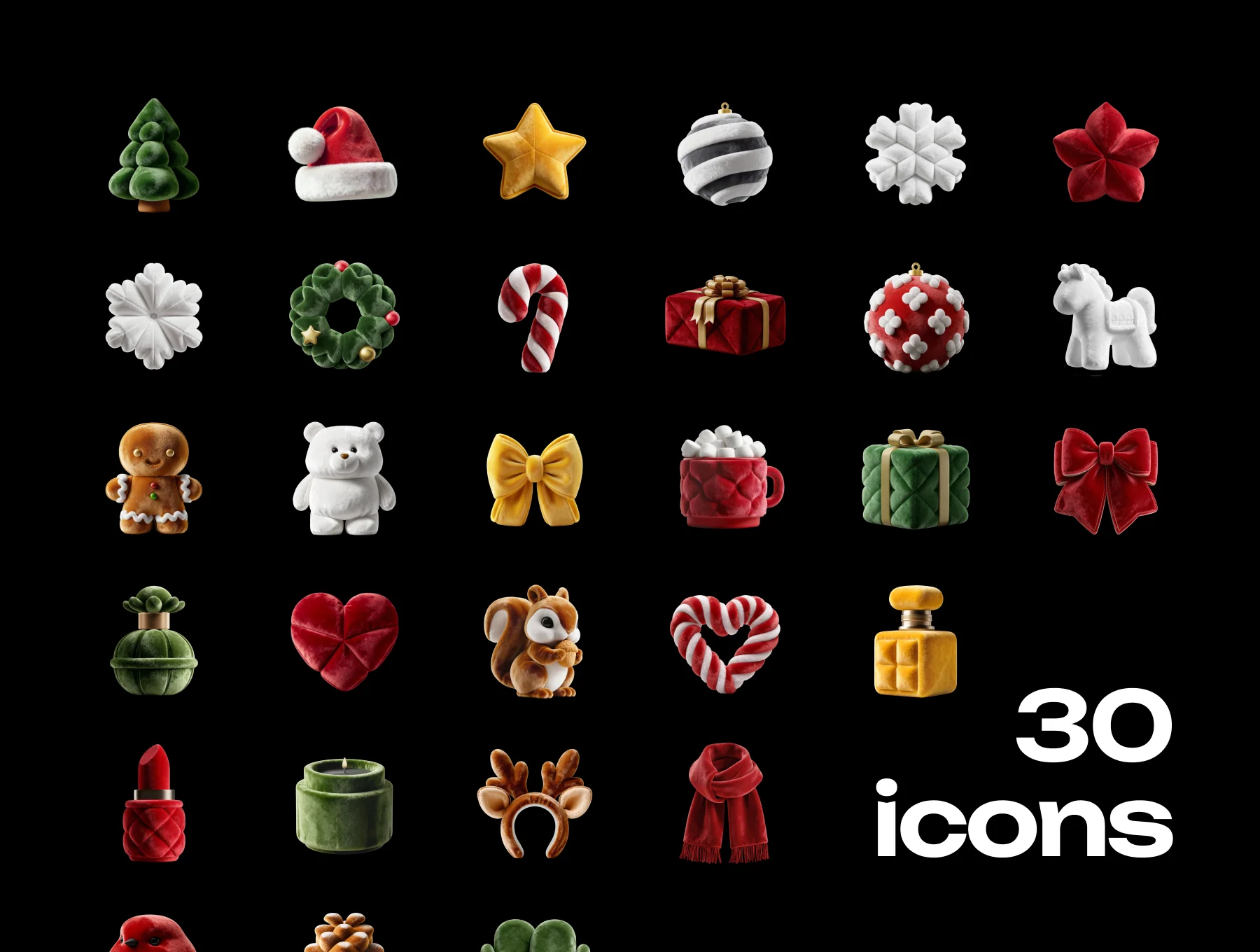 Christmas 3d Fur Icons 2