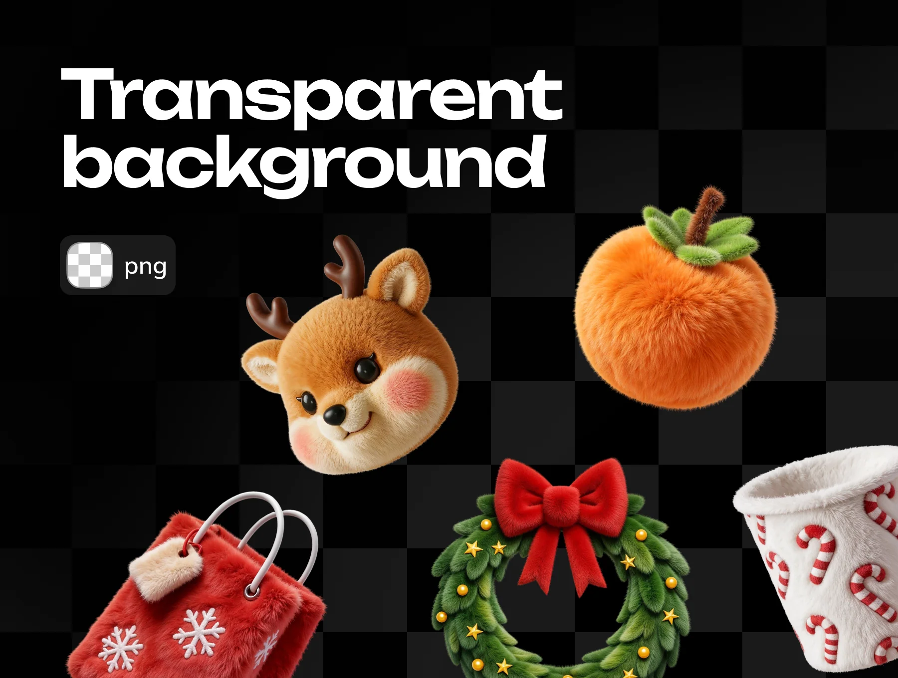 Christmas 3d Fur Plush Icons 3