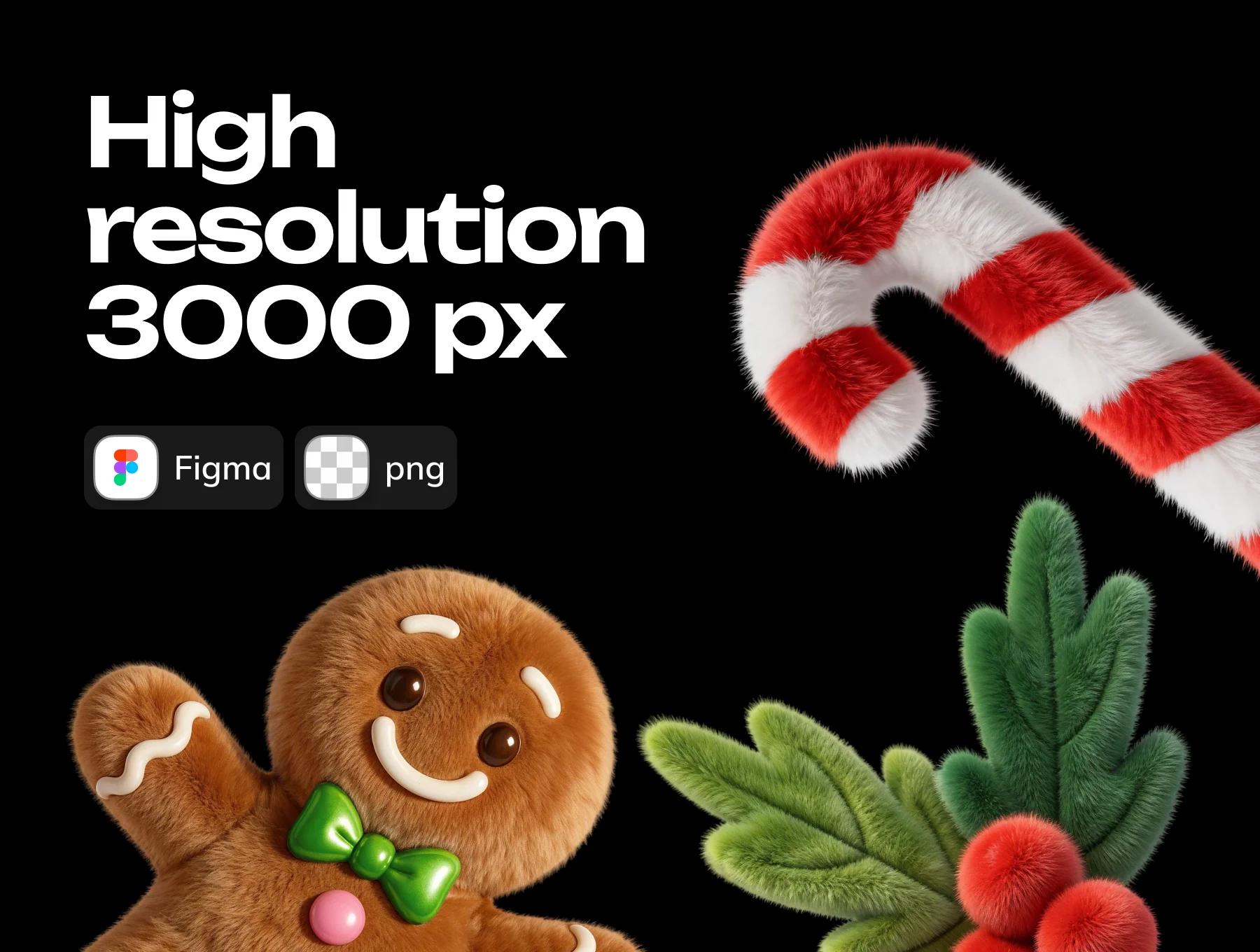 Christmas 3d Fur Plush Icons 4
