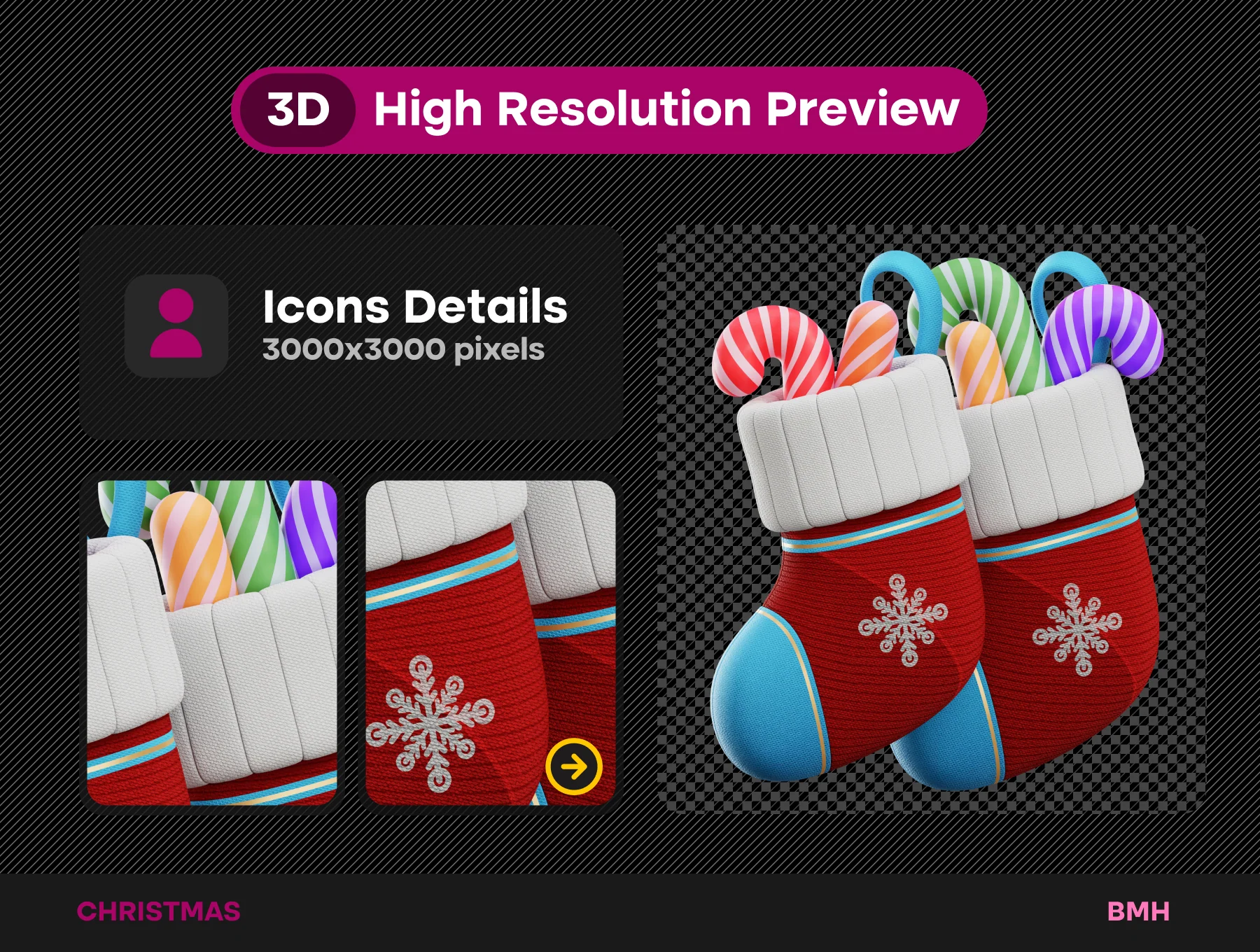 Christmas 3D Icons Illustraton 4