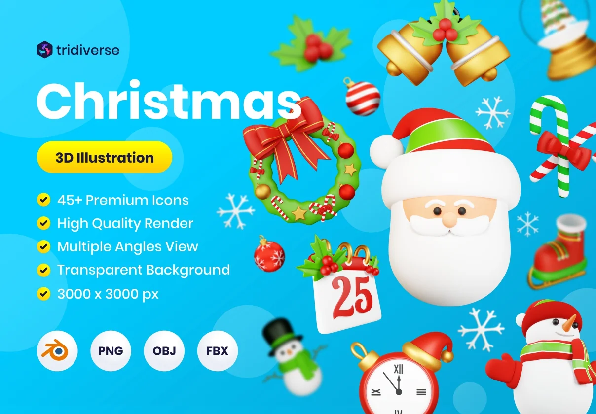 Christmas - 3D Icons Illustration