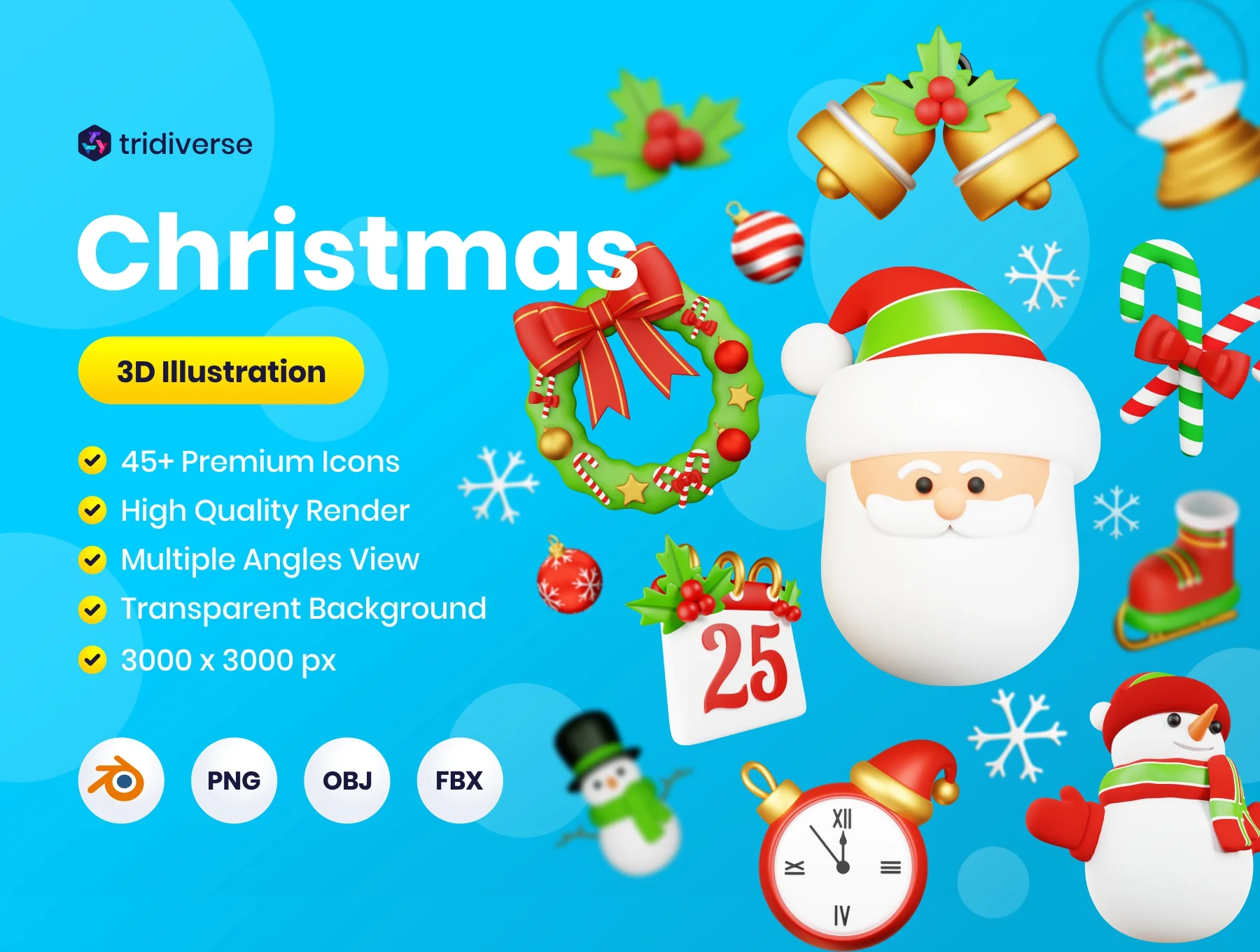 Christmas - 3D Icons Illustration