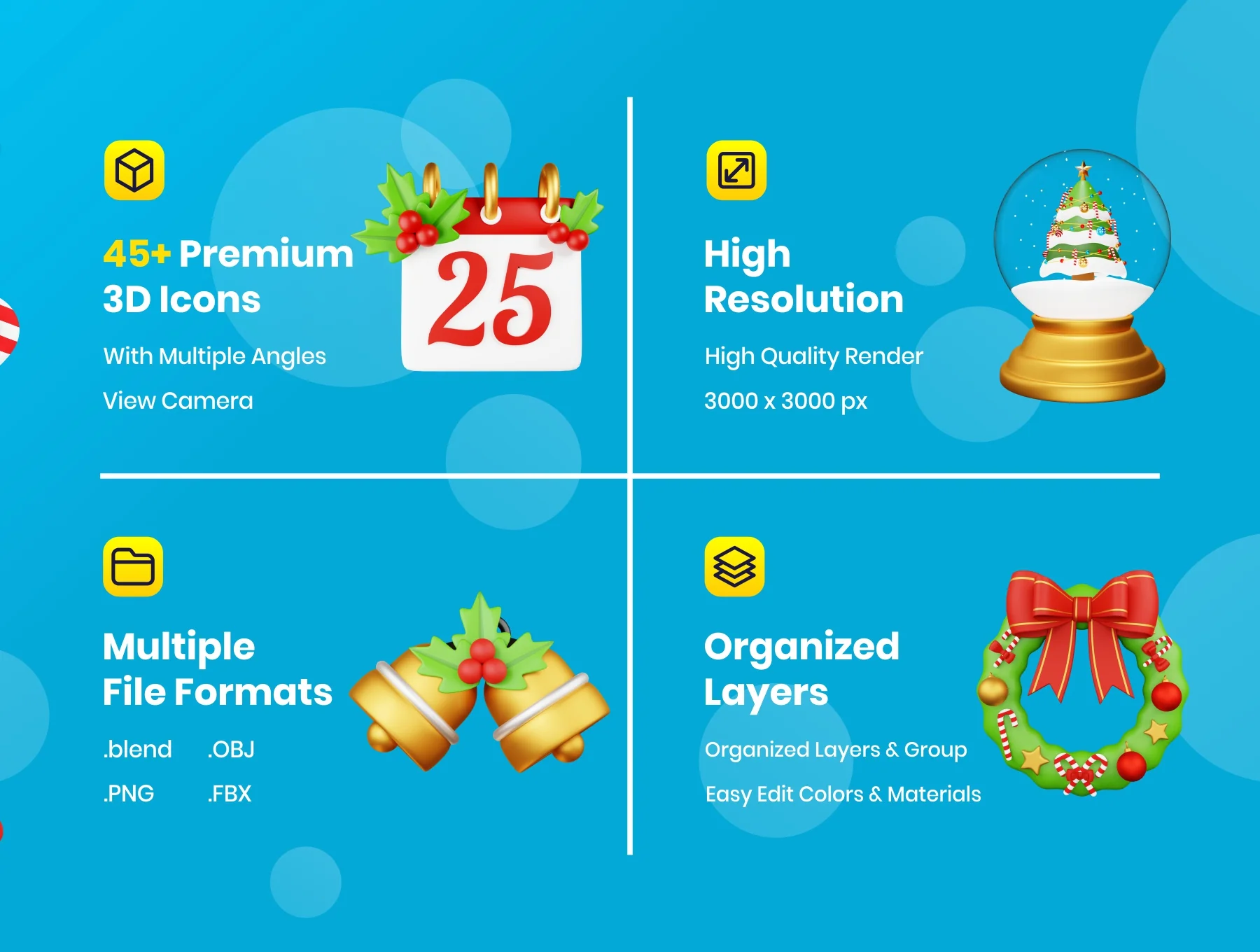Christmas - 3D Icons Illustration 2