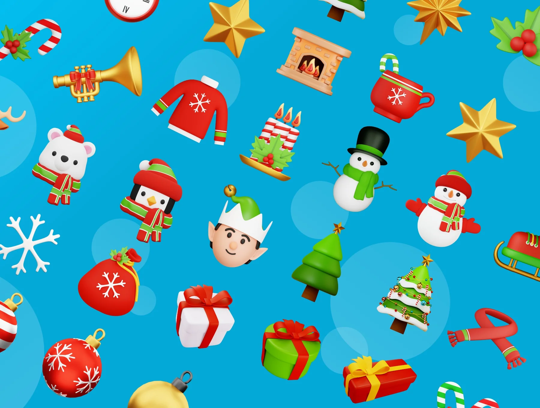 Christmas - 3D Icons Illustration 8