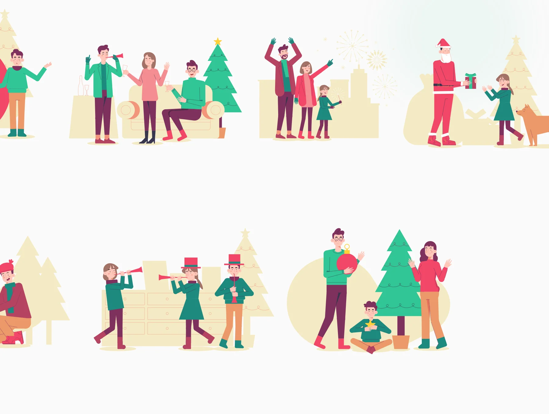 Christmas and New Year Colorful Illustration 4