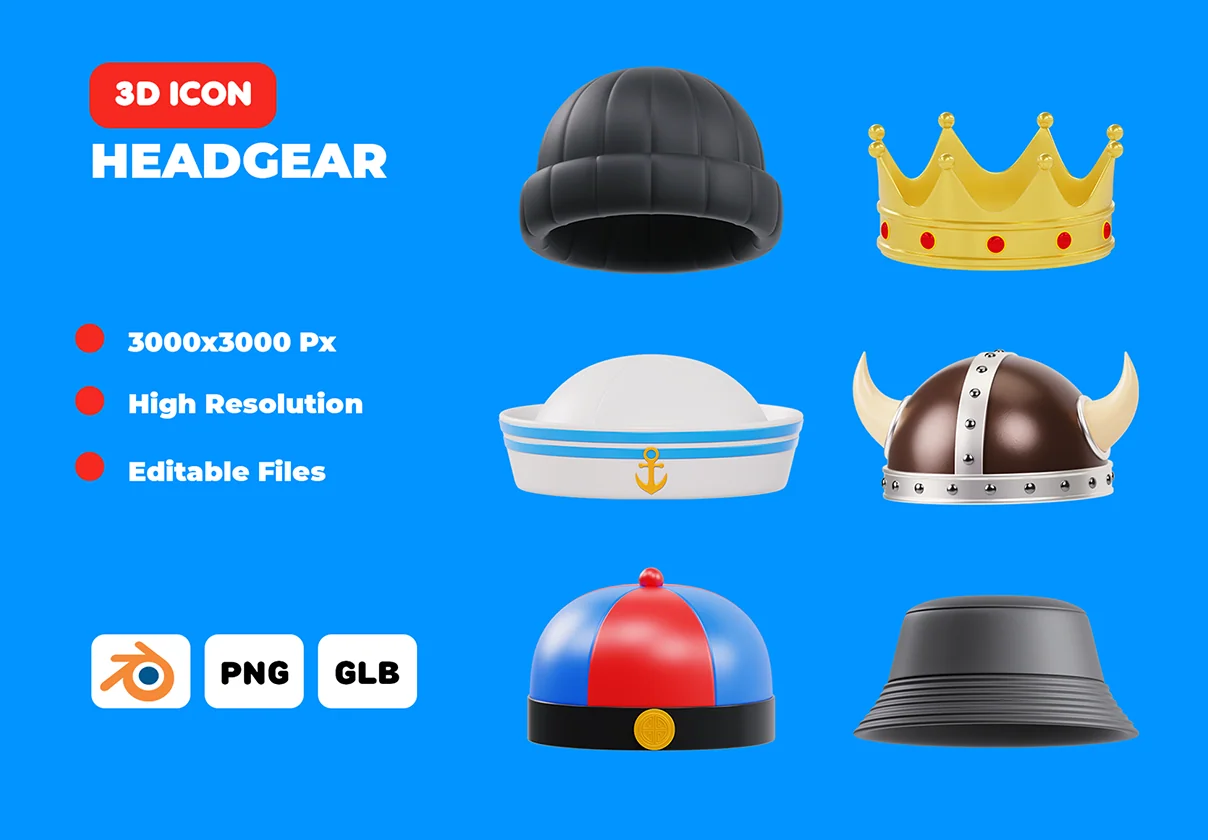 Headgear 3D Icon Pack