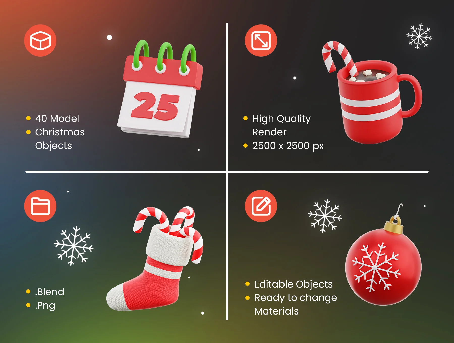 Christmas Eve 3D Icons 2