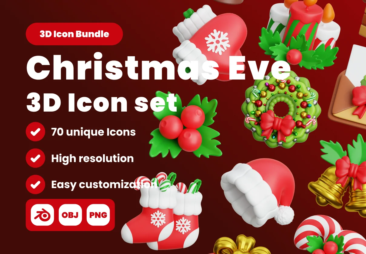 Christmas Eve 3D Illustration Pack