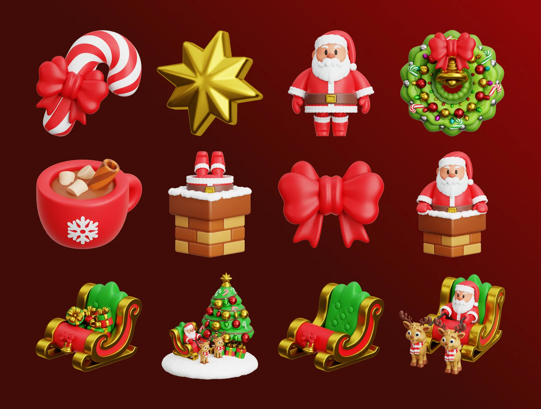 Christmas Eve 3D Illustration Pack 5