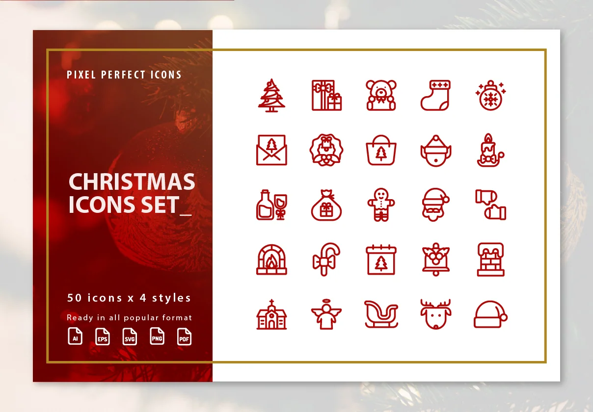 150 Christmas Icons Set