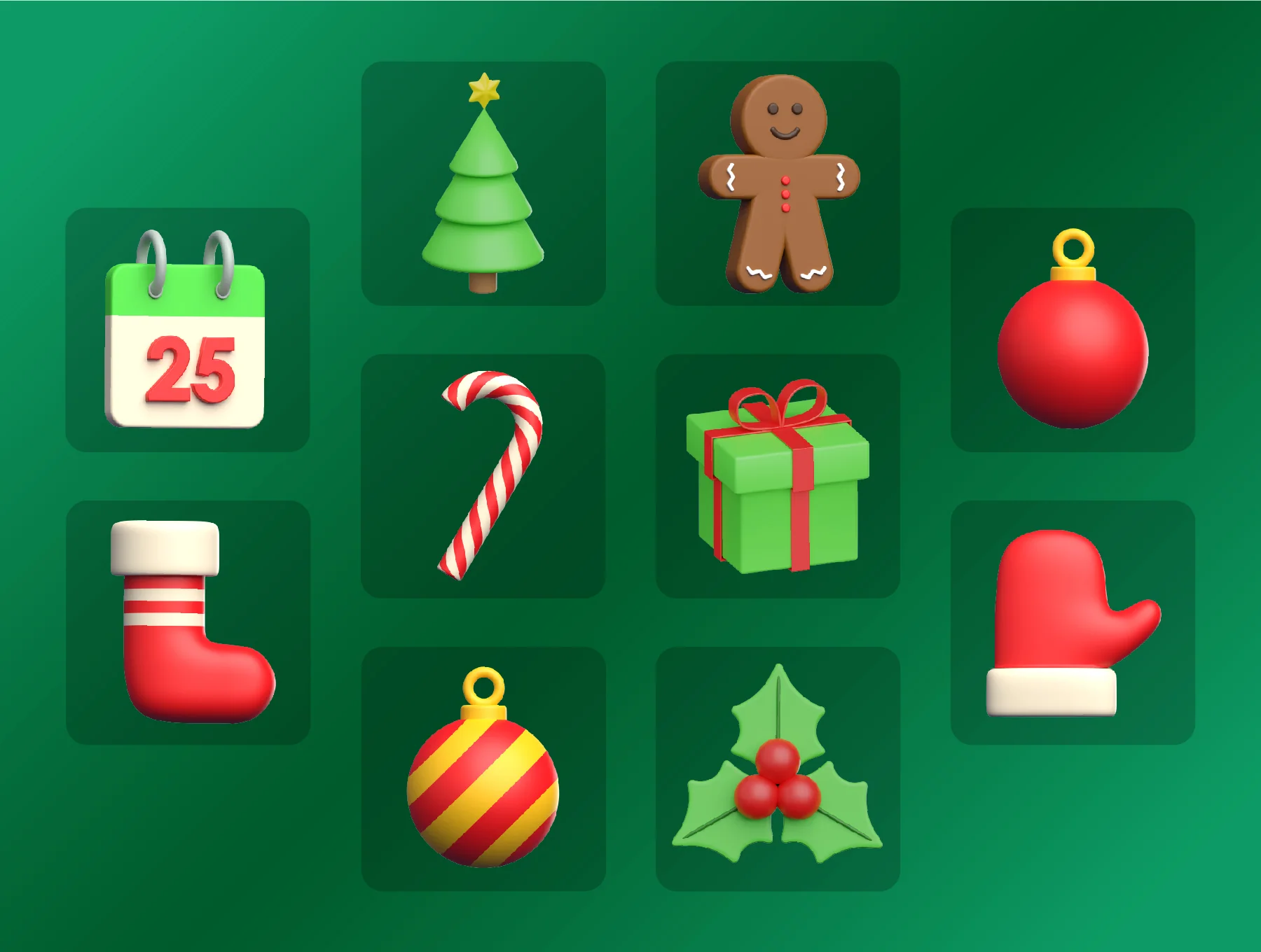 Christmas Object 3D Icon Pack 7