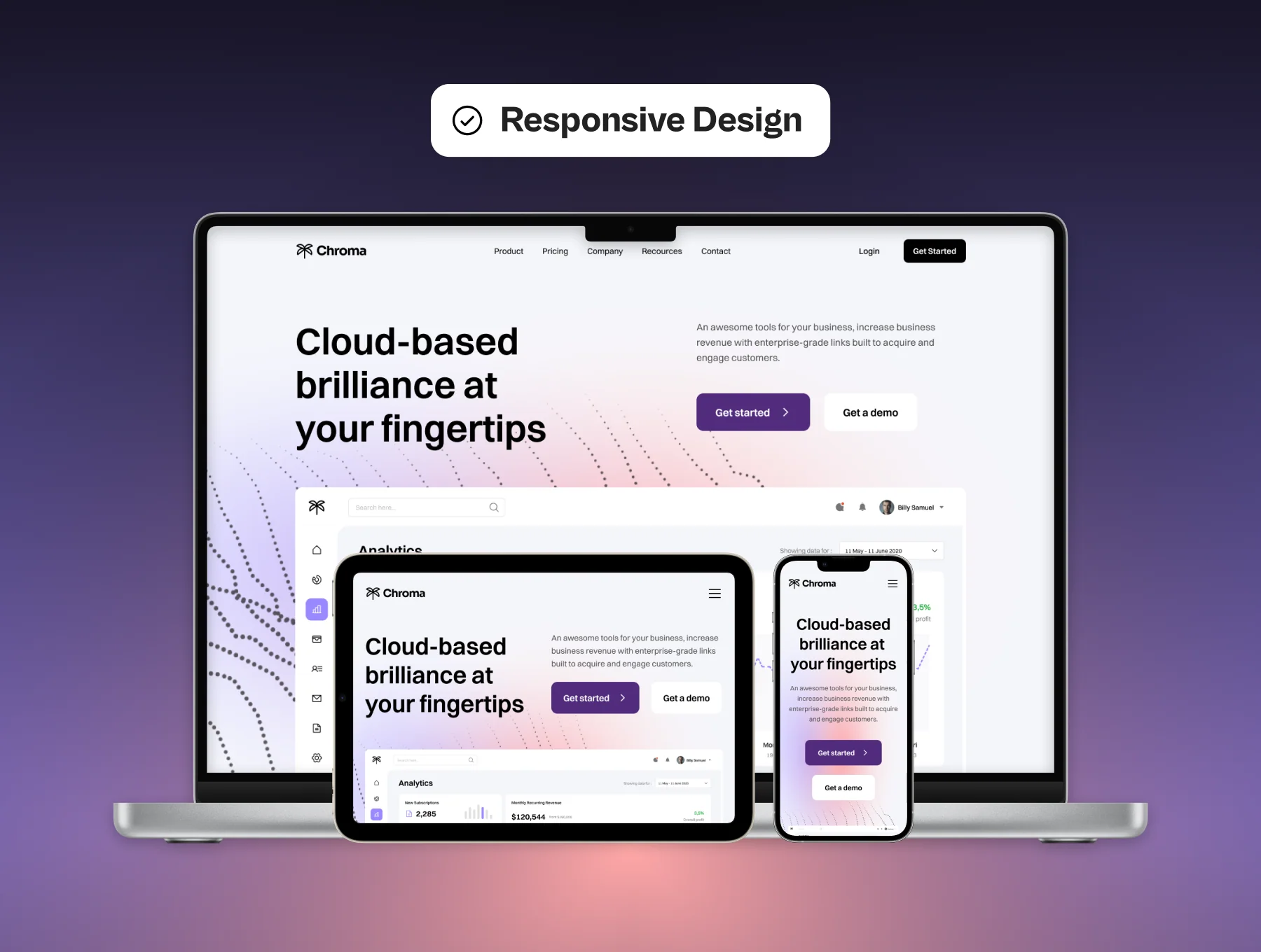 Chroma Modular Responsive SaaS Website Template 6