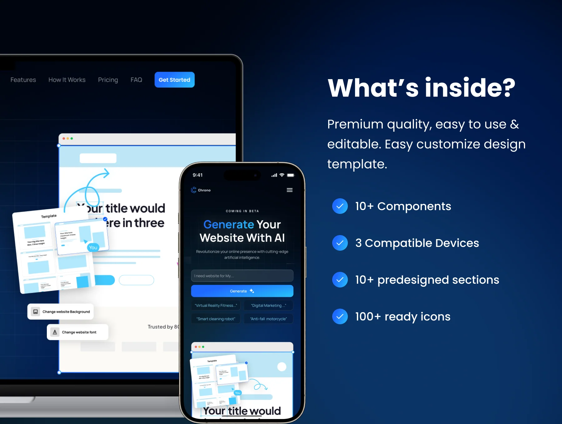 Chrono - AI Website Builder Framer Landing Page UI Kit 4
