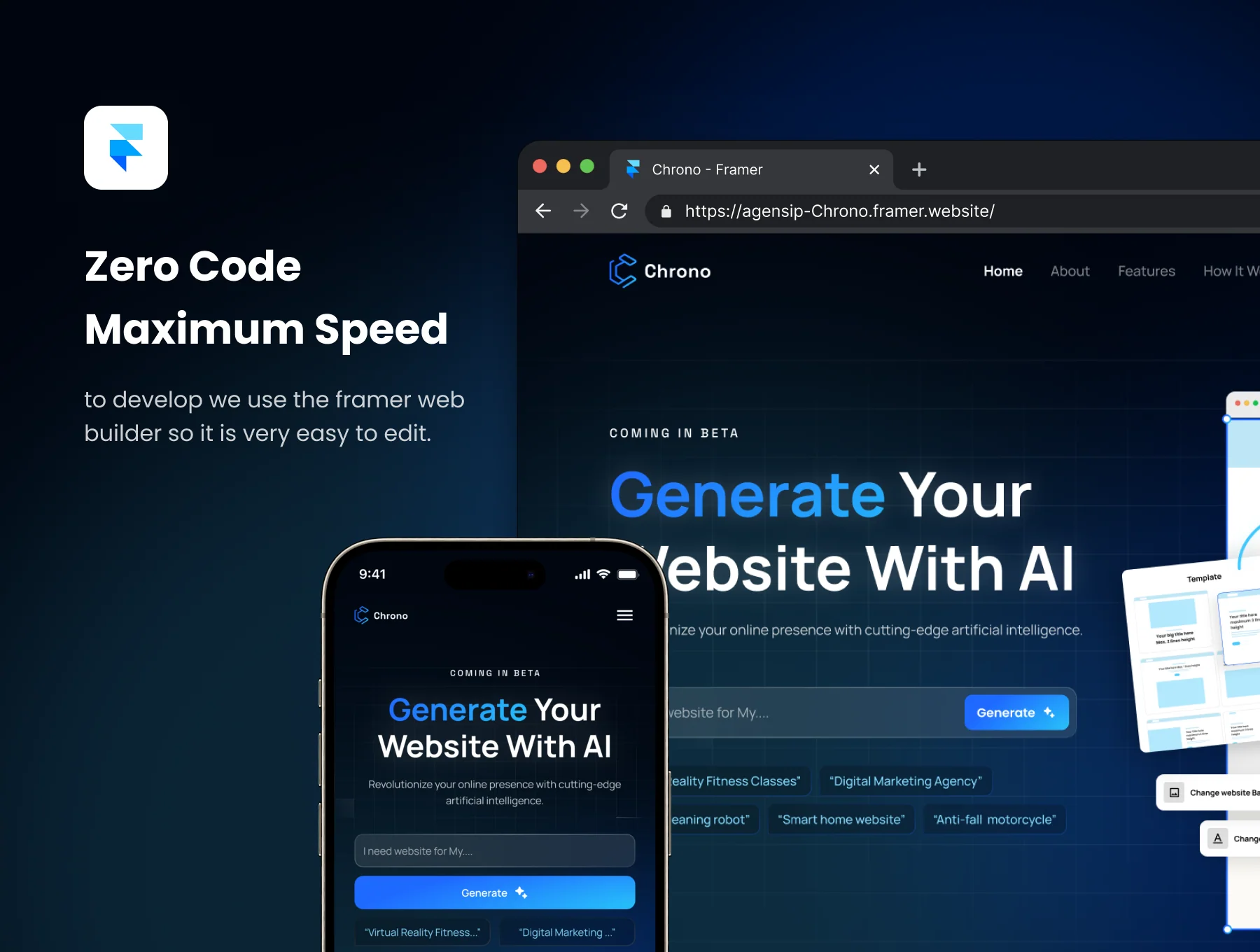 Chrono - AI Website Builder Framer Landing Page UI Kit 7
