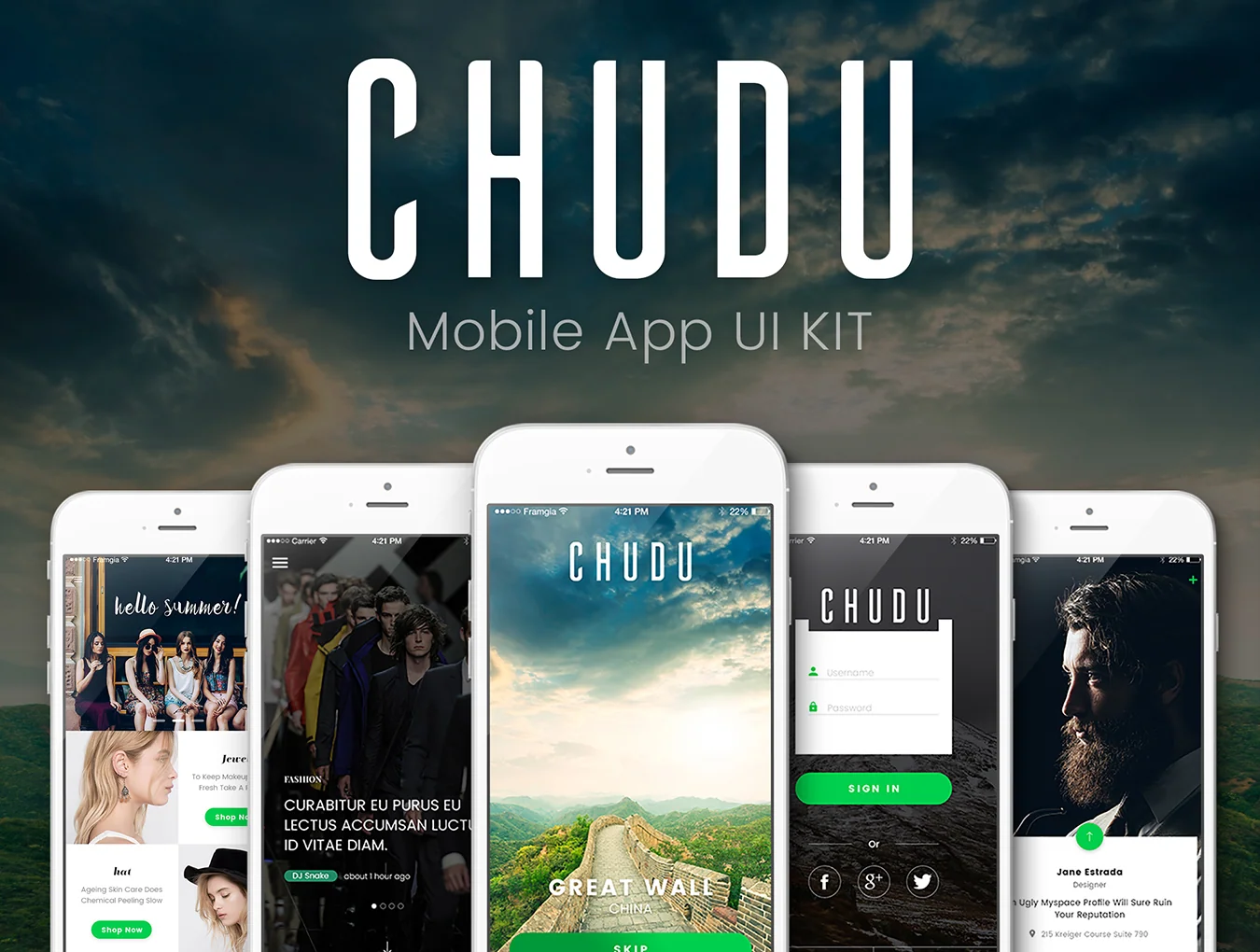 Chudu Mobile UI Kit