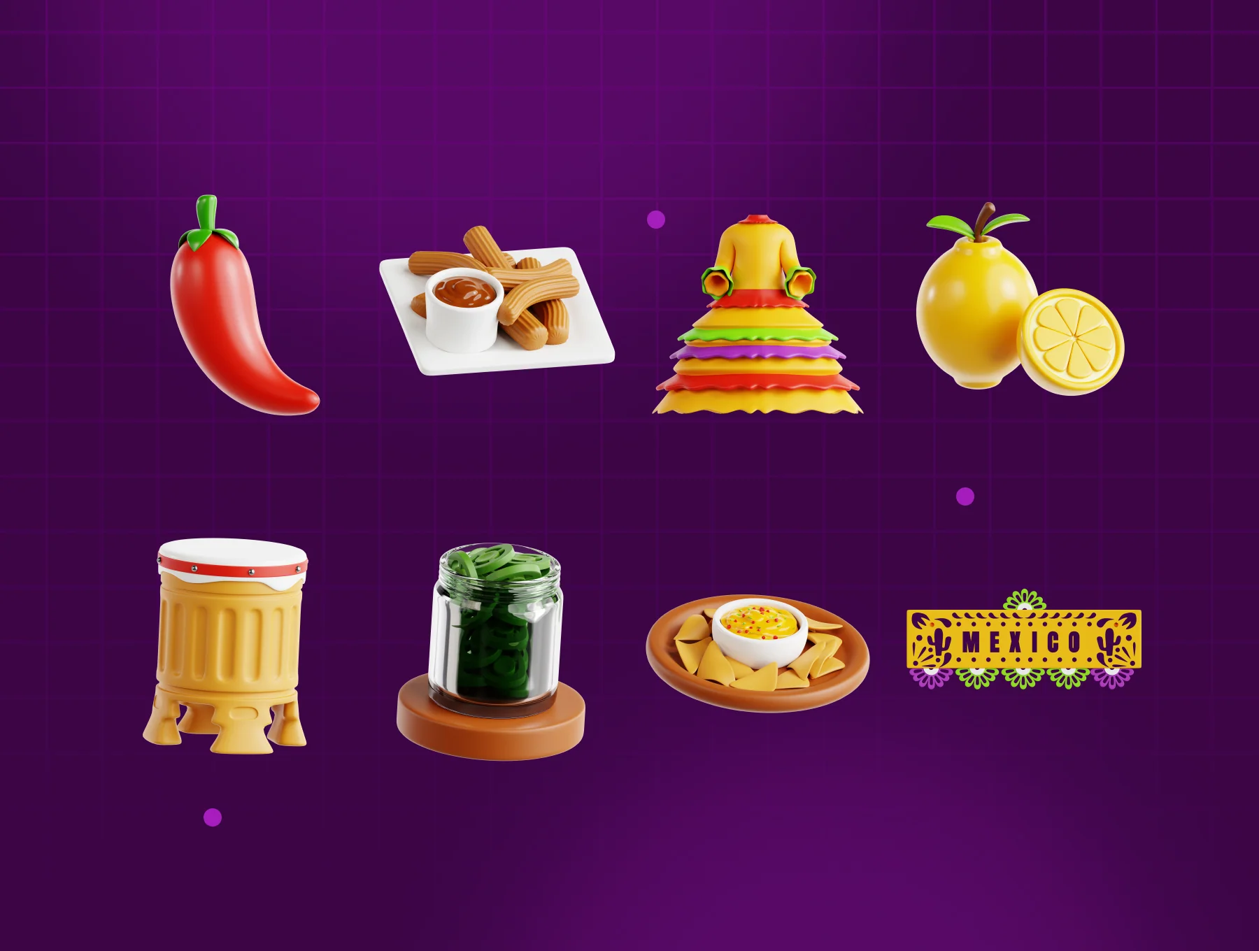 Cinco de Mayo 3D Icon Set 6