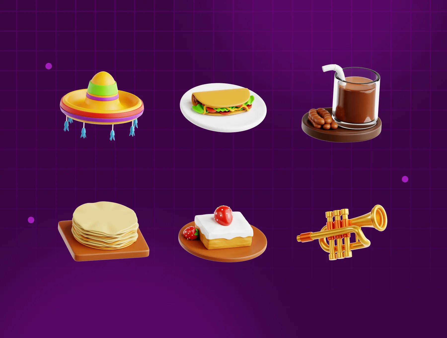 Cinco de Mayo 3D Icon Set 8