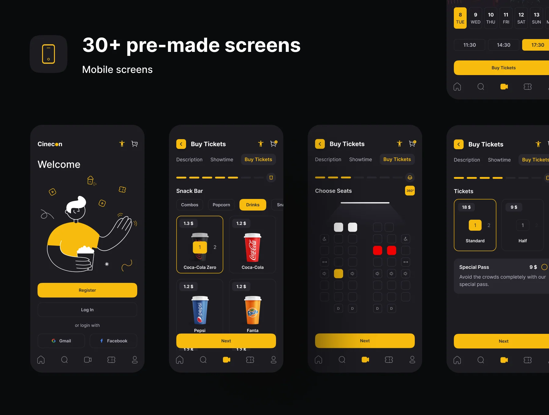 Cinecon - Cinema Booking App UI Kit 3