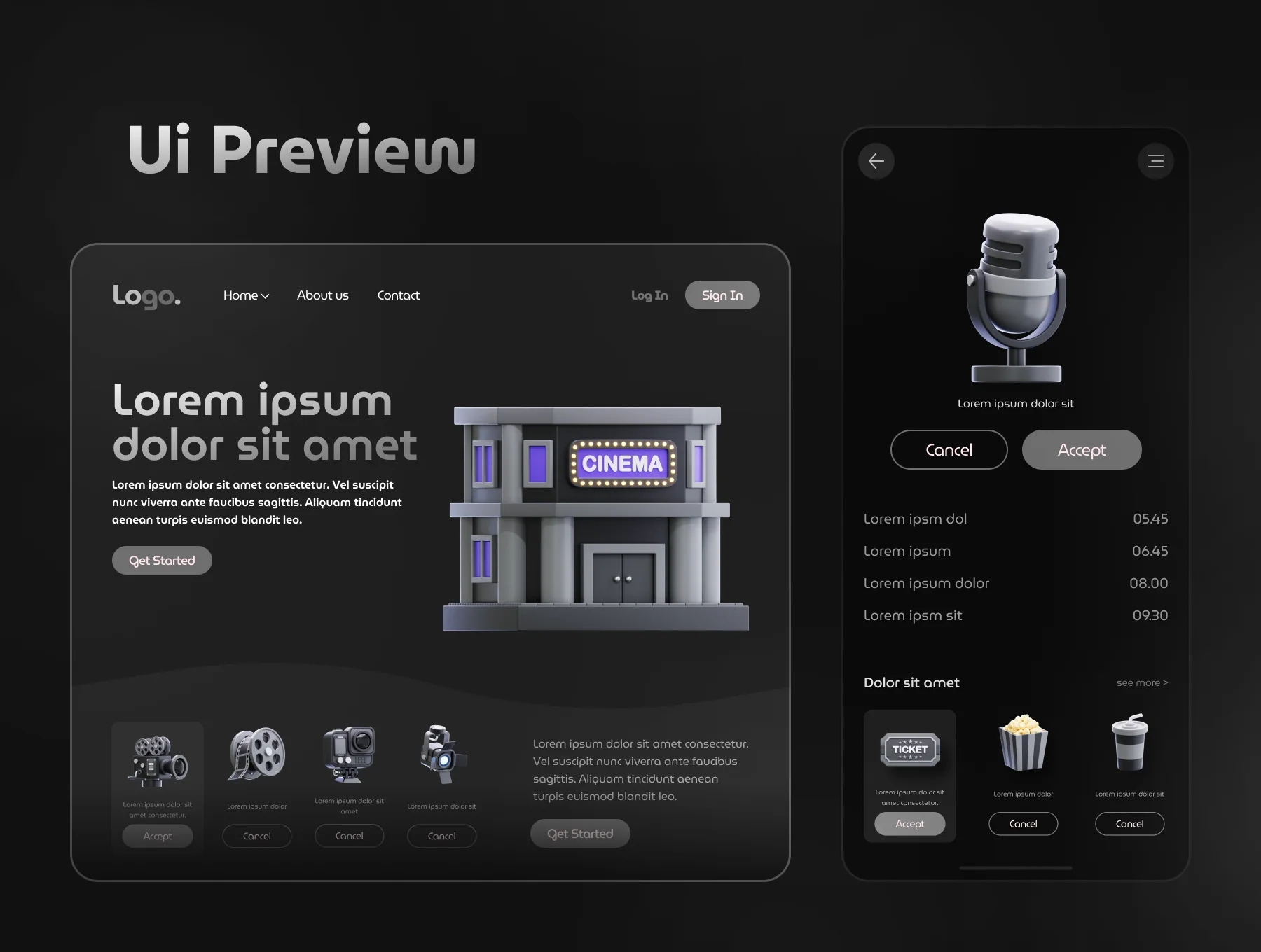 Cinema 3D Icon Set 5