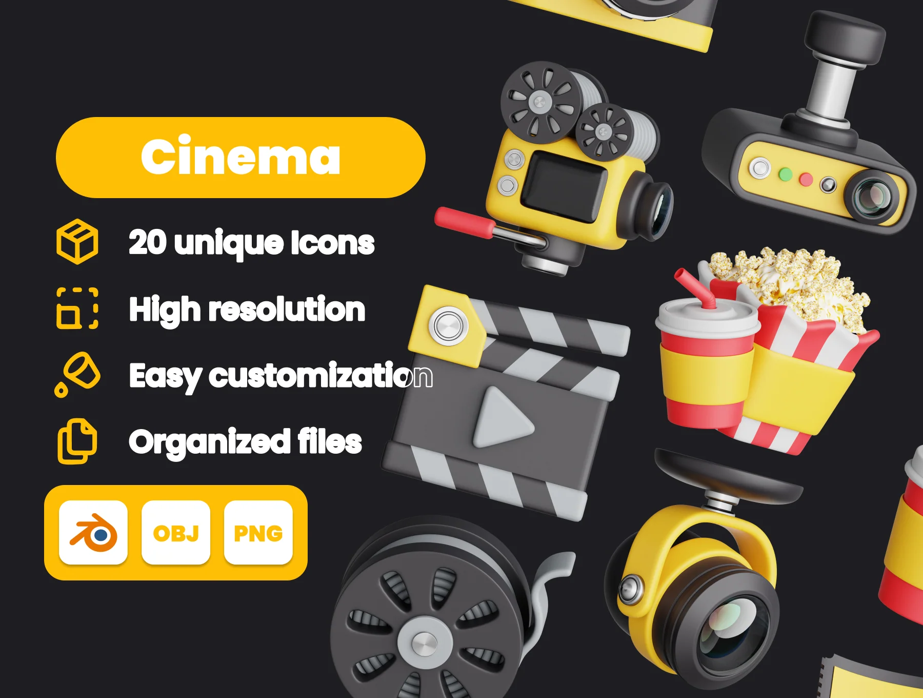 Cinema 3D Illustration Pack