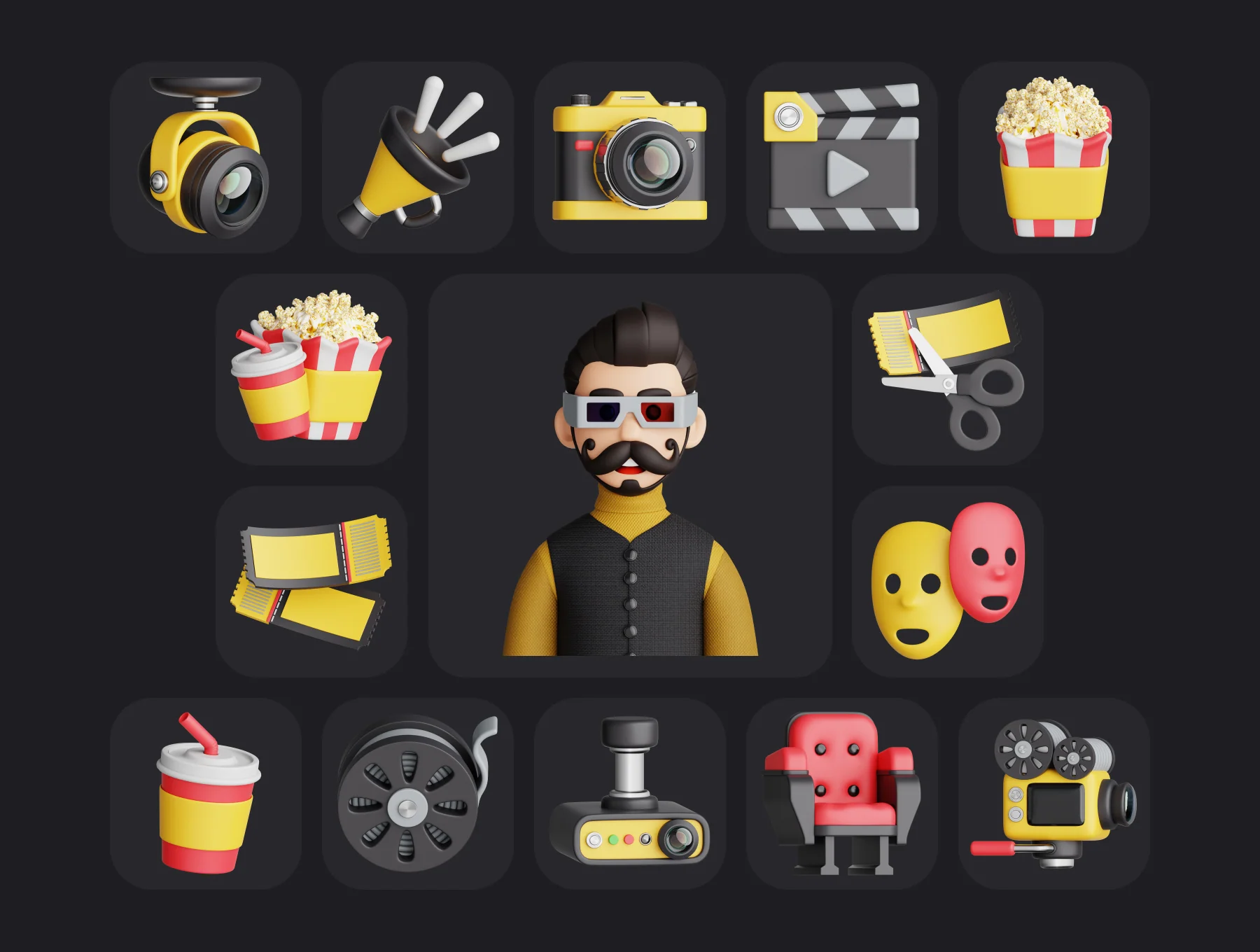 Cinema 3D Illustration Pack 6
