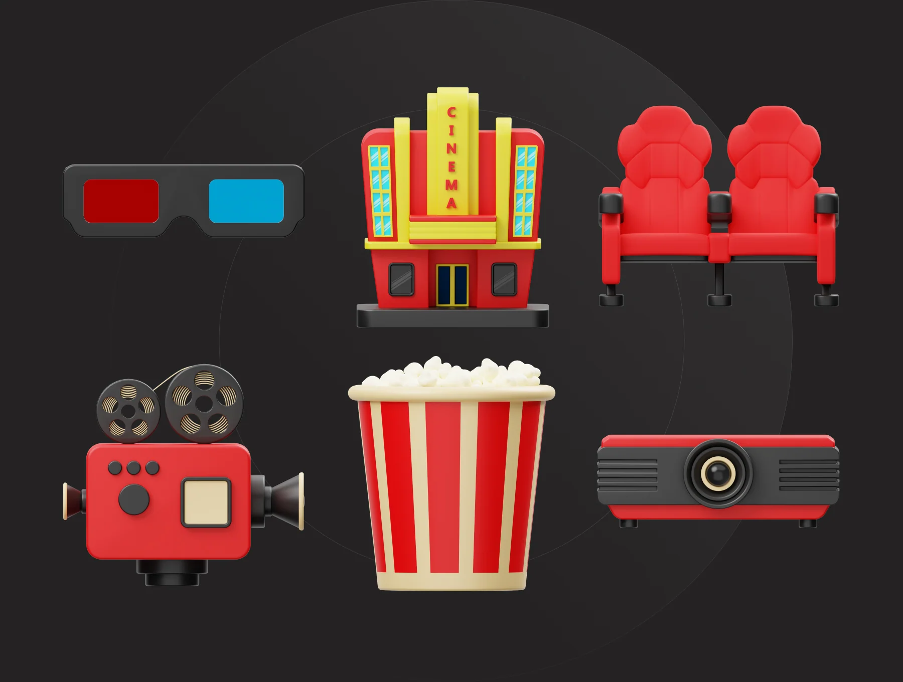 Cinema And Movie 3D Icon 5