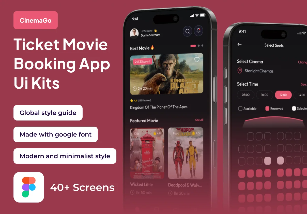 CinemaGo - Ticket Movie Booking Premium UI KIts App