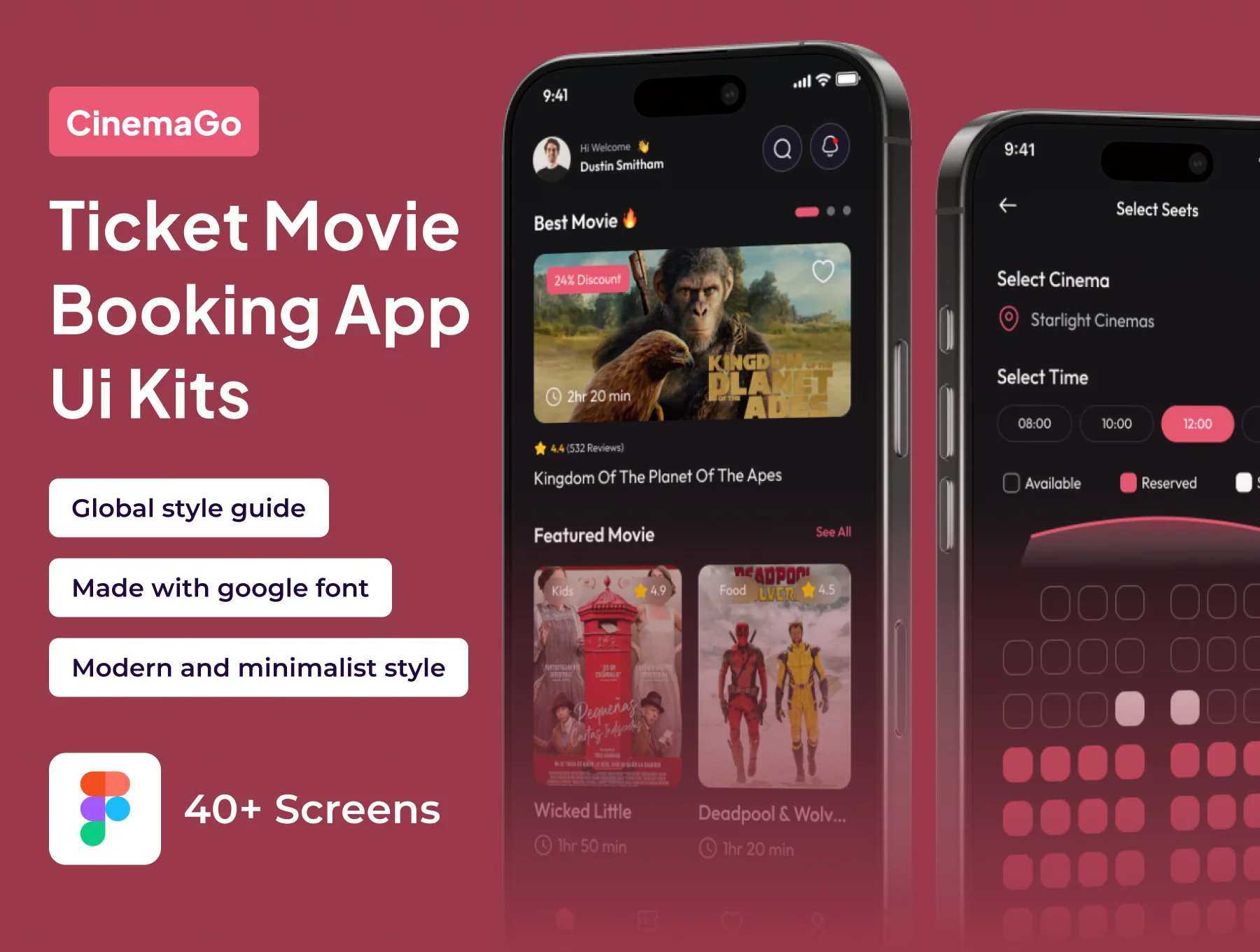 CinemaGo - Ticket Movie Booking Premium UI KIts App