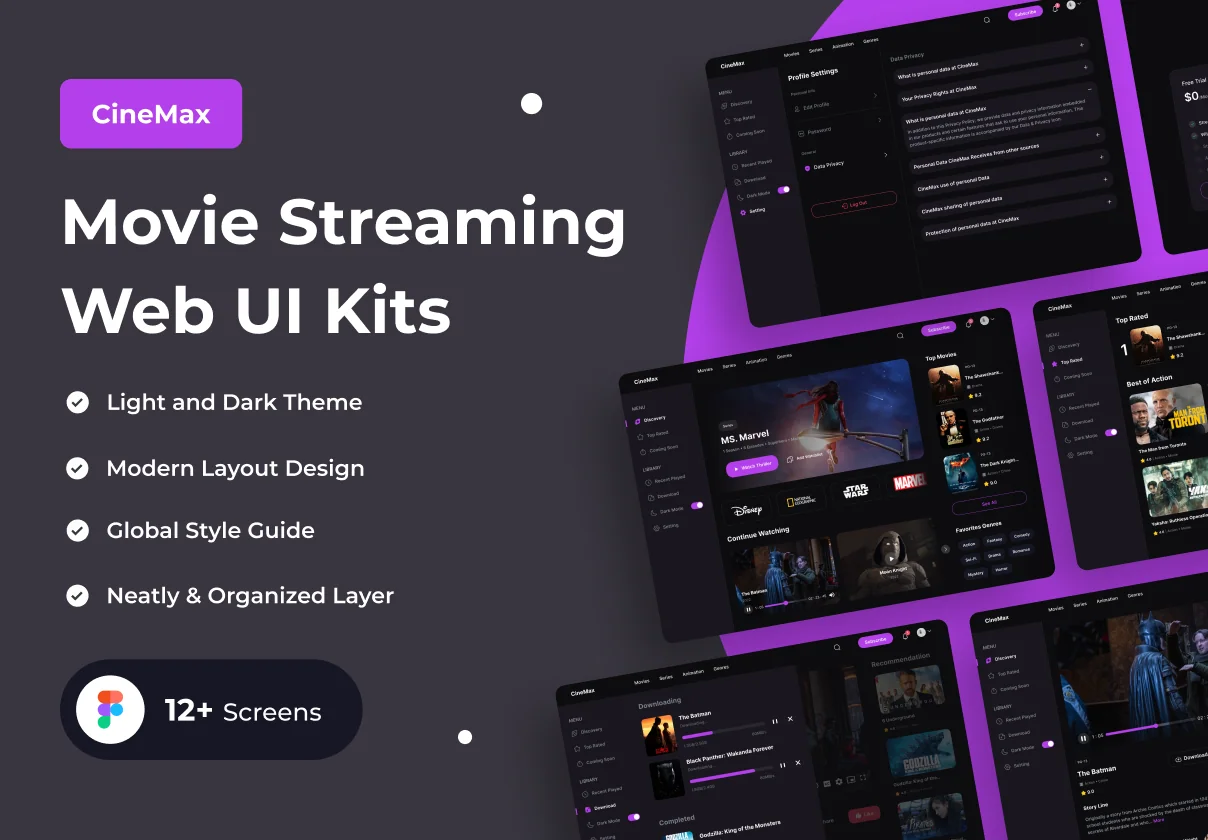 CineMax - Movie Streaming Web UI Kits