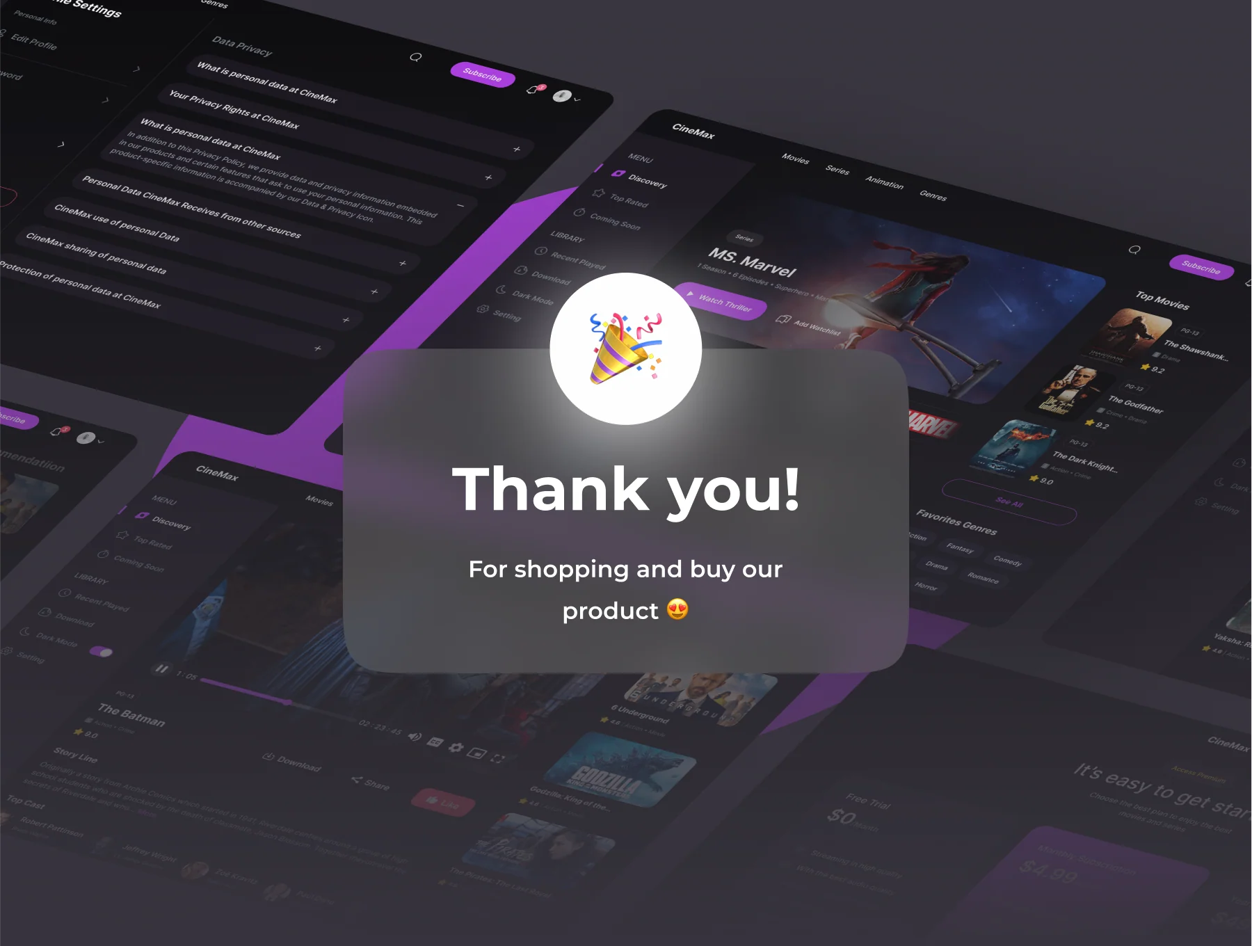 CineMax - Movie Streaming Web UI Kits 6