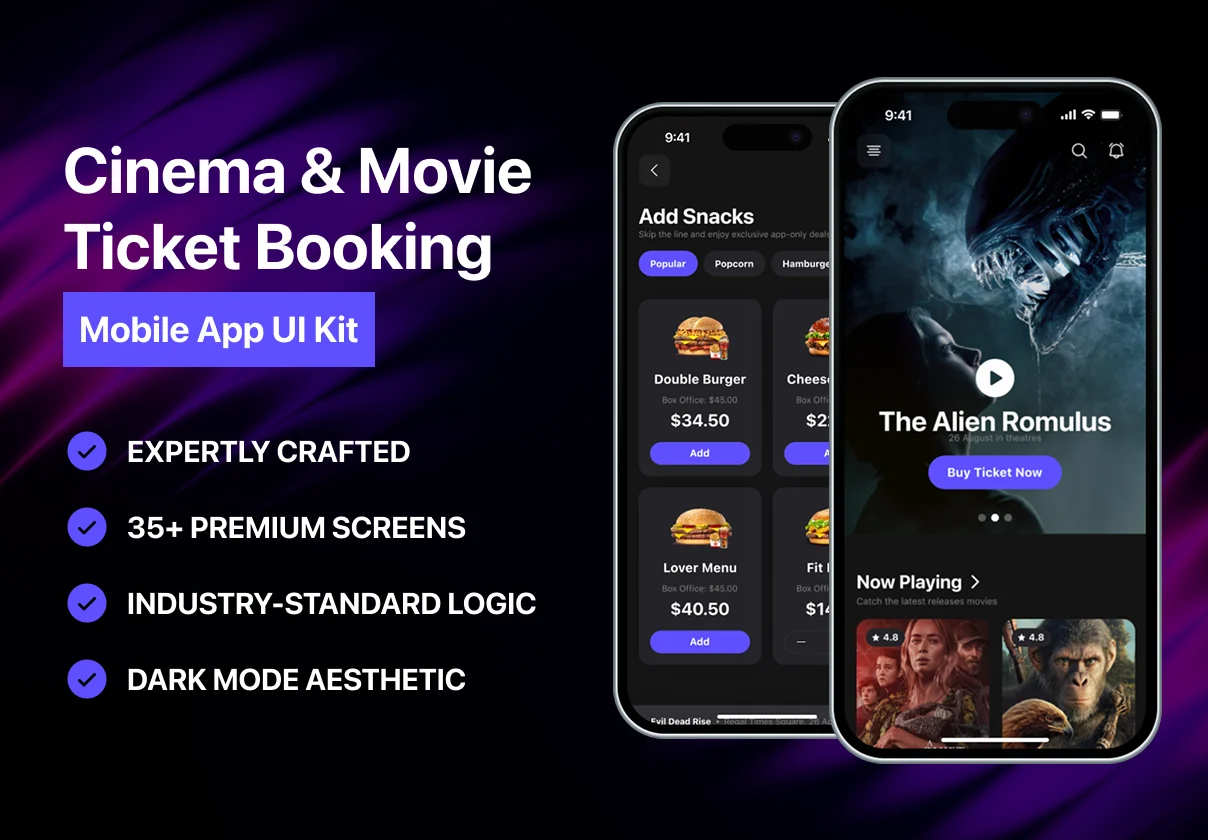 Cinemon - Premium Cinema & Movie Ticket Booking UI Kit