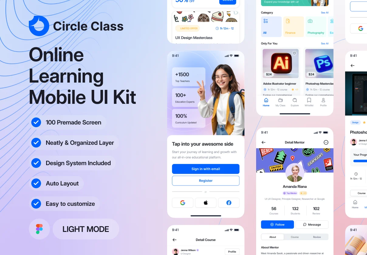 Circle Class - Online Learning UI KIT