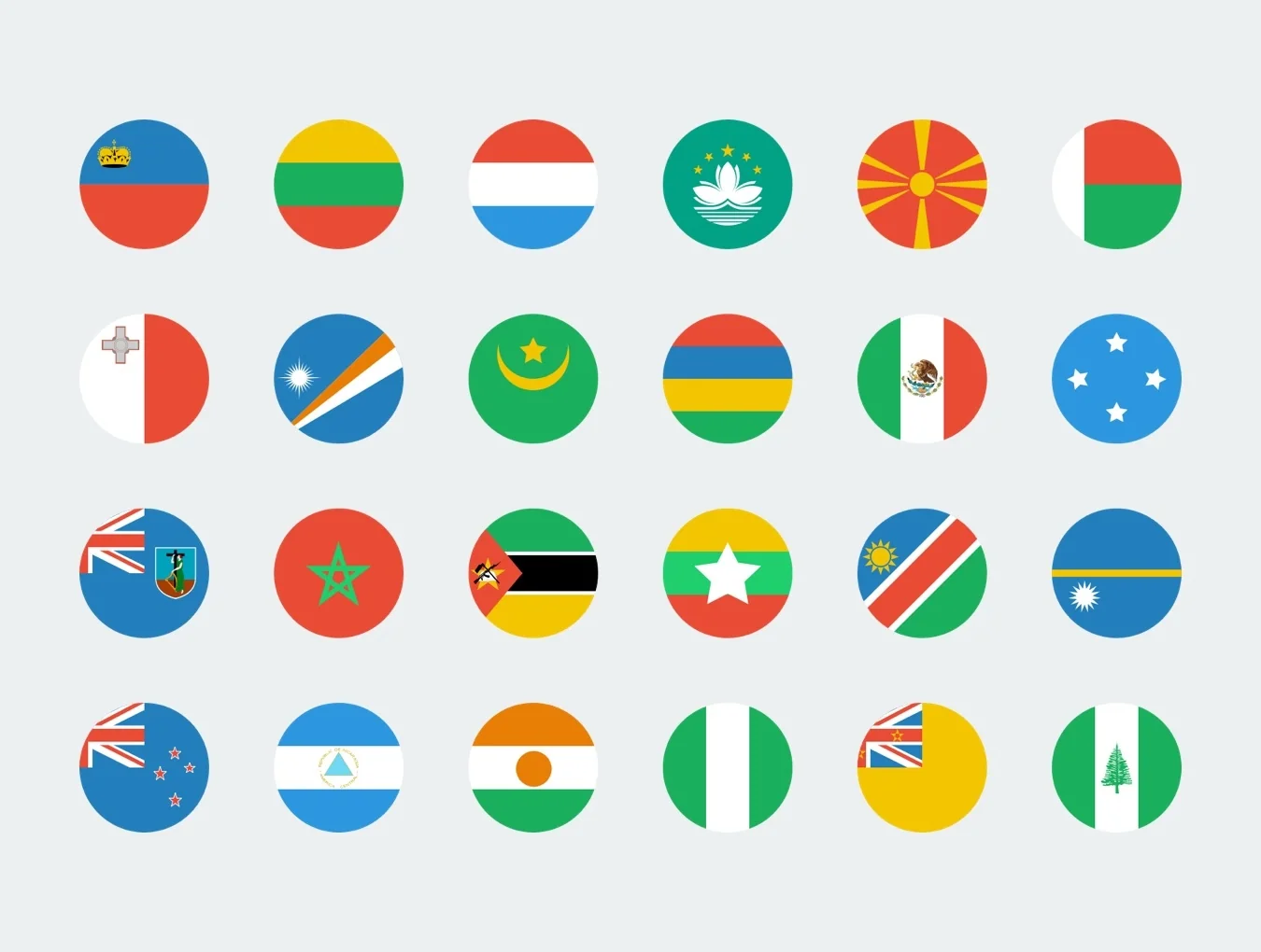 Circle World Flags