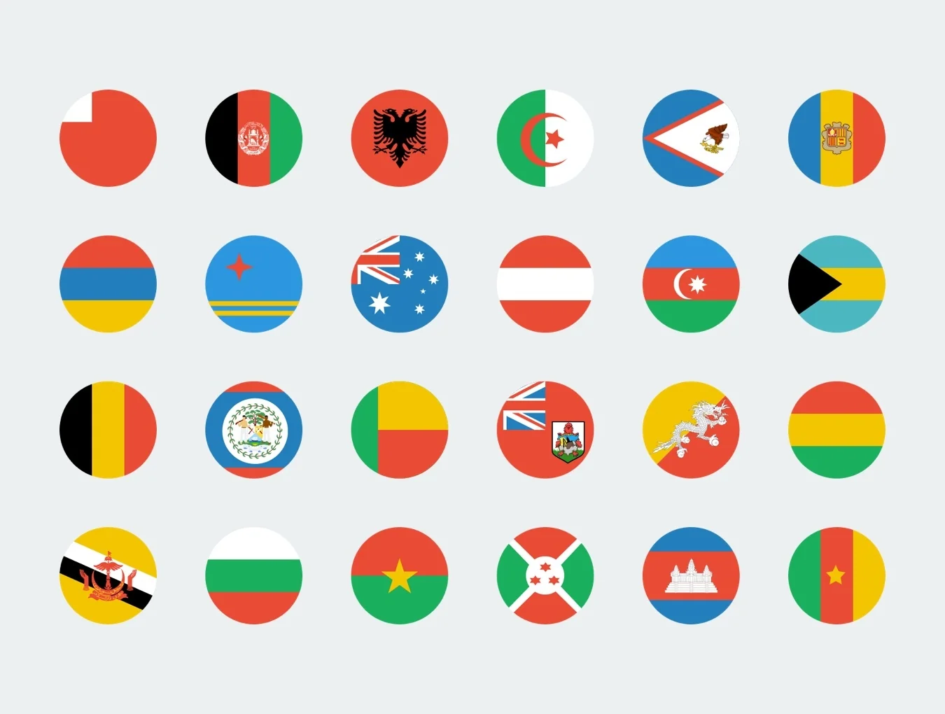 Circle World Flags 5
